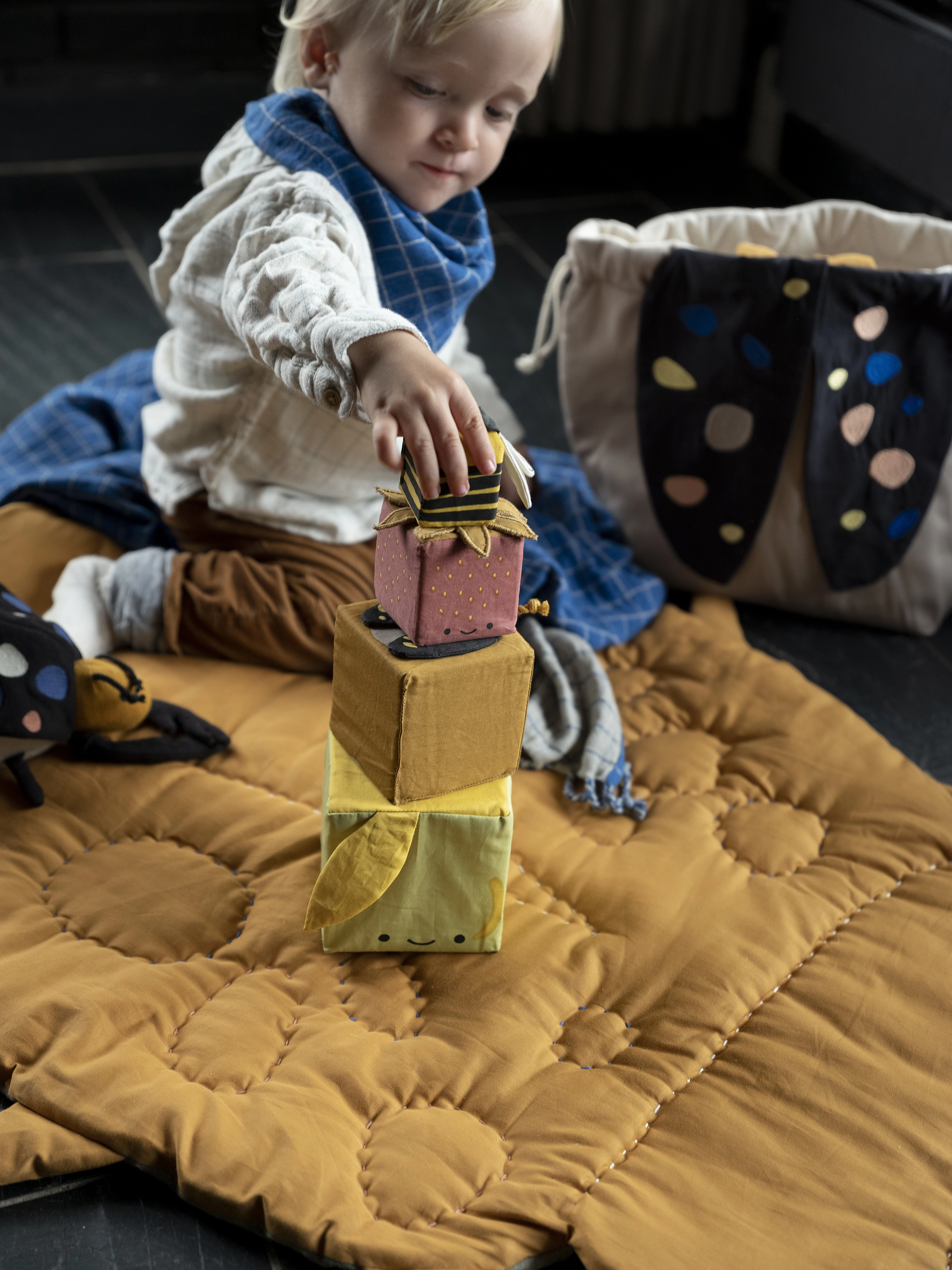 Fabelab Quilted Blanket Beetle, 68X100 cm, Baby Sleep, Mehrfarbig/gemustert - Play Mats, Kinder