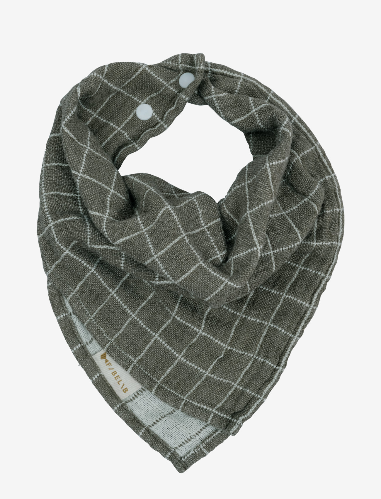 Fabelab - Fold over Bib - Grid - Olive - grid - olive - 0