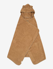 Fabelab - Hooded Junior Towel - Bear - Ochre - pyyhkeet - ochre - 0