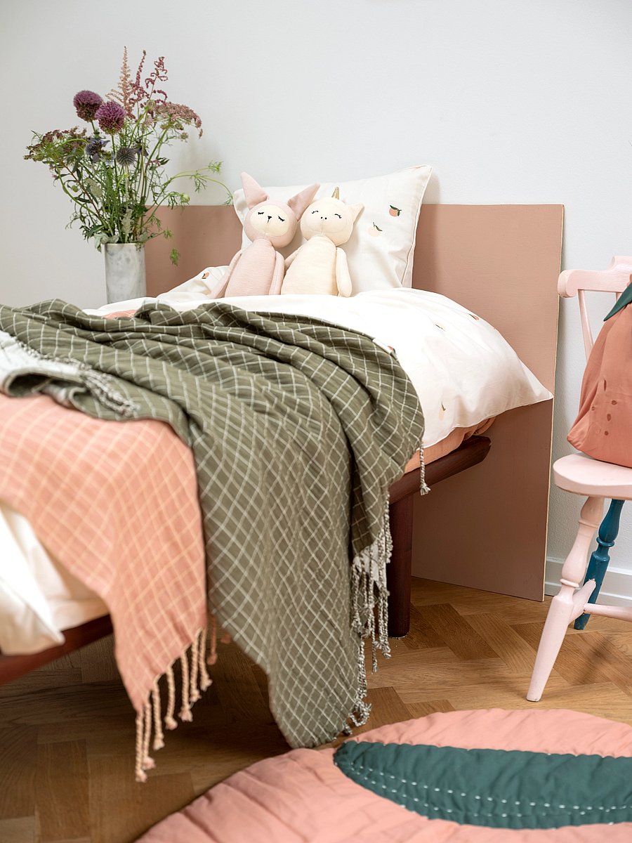 Fabelab - Baby blanket - Grid - Olive - teppi - grid - olive - 0