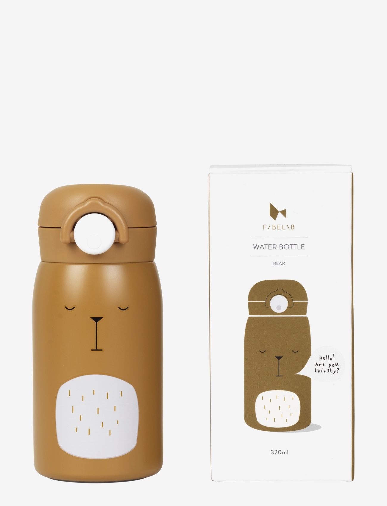 Fabelab Water Bottle Small Bear Ochre, Meal Time, Brun, Str: ONE SIZE
