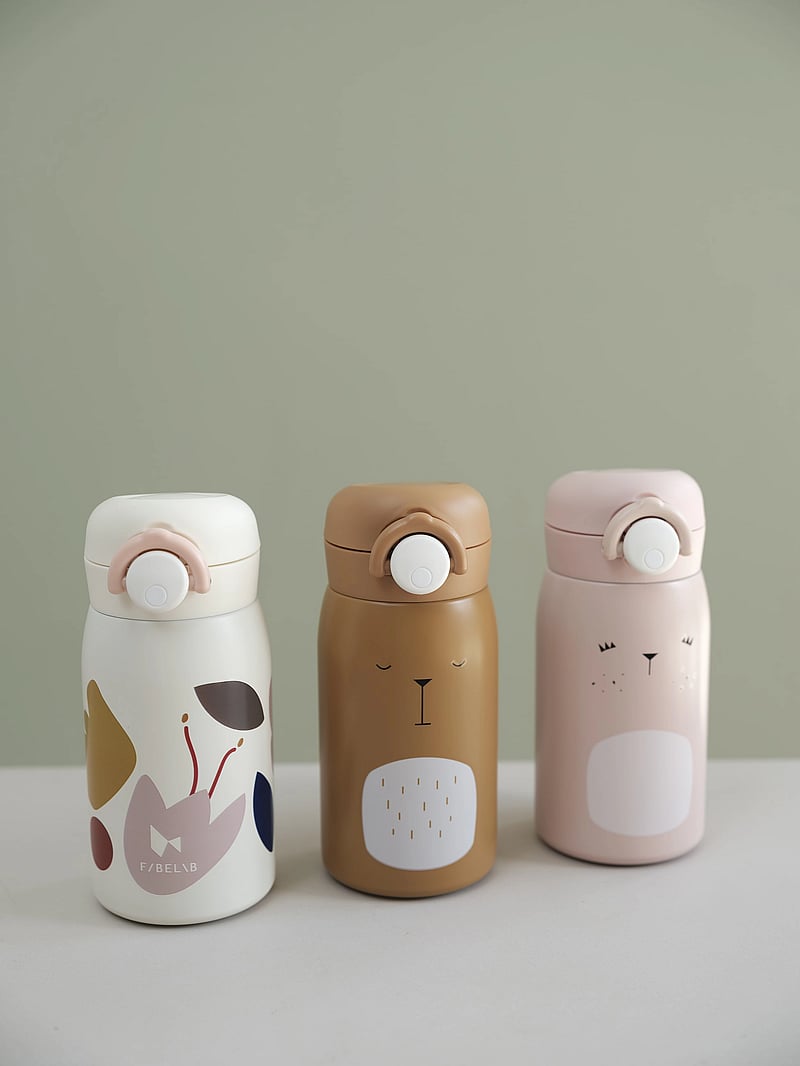 Fabelab - Water bottle - Small - Bear - Ochre - wasserflaschen - ochre - 0