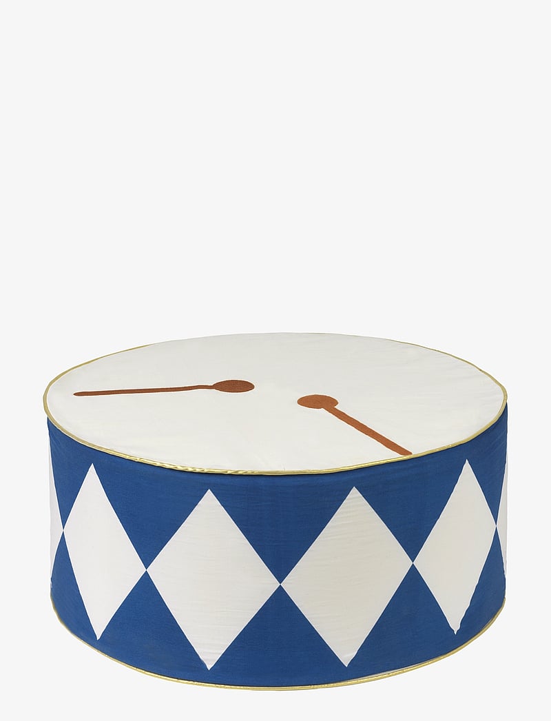 Fabelab - Christmas cushion - Drum - Regal Blue - throw pillows - natural, regal b - 1