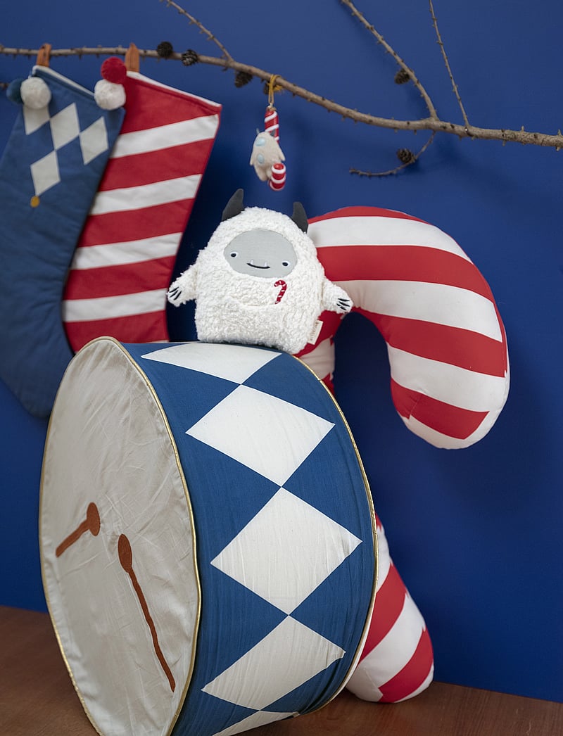 Fabelab - Christmas cushion - Drum - Regal Blue - throw pillows - natural, regal b - 4