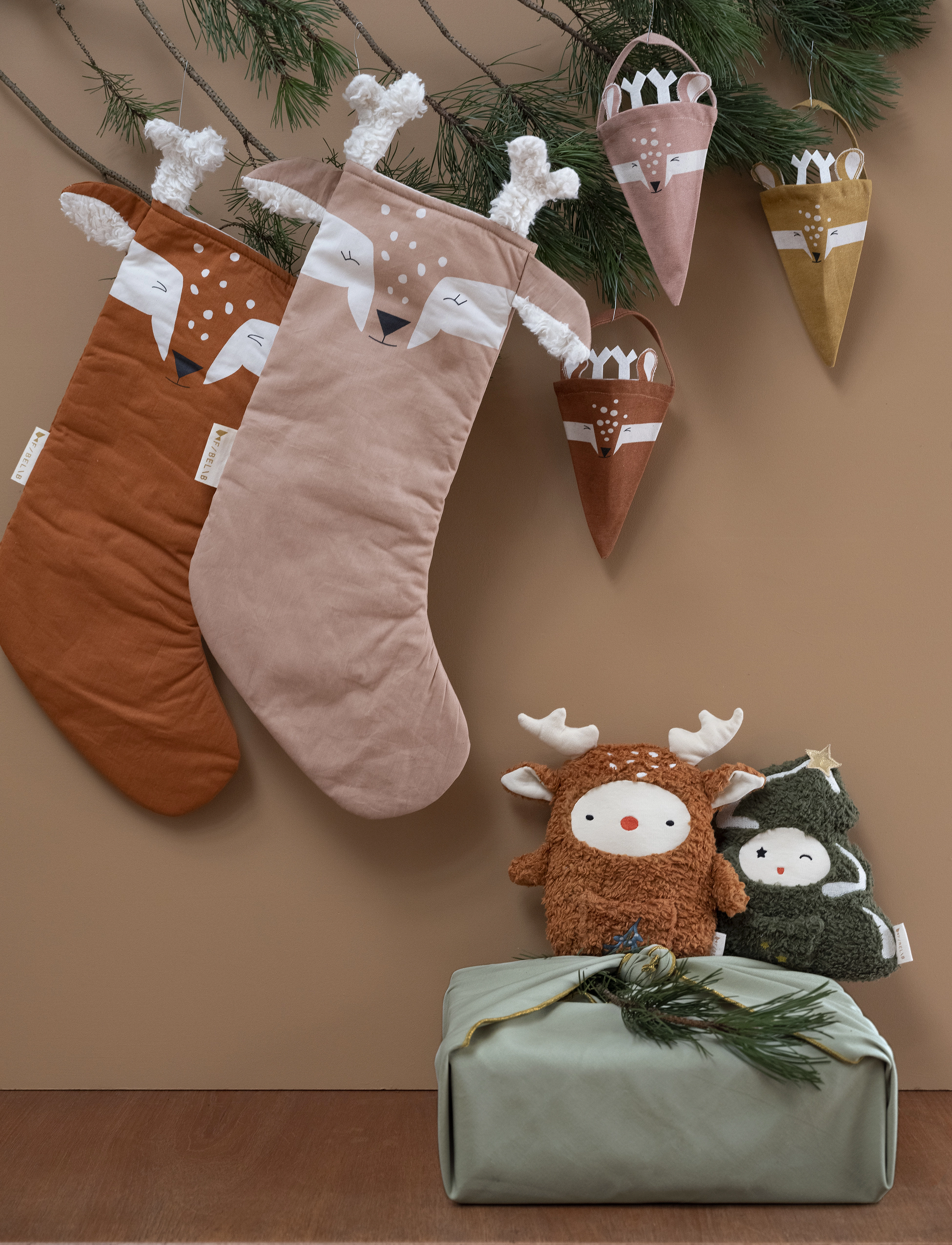 Fabelab Christmas Stocking Deer Cinnamon, 50, Decoration, Braun - Accessories, Kinder