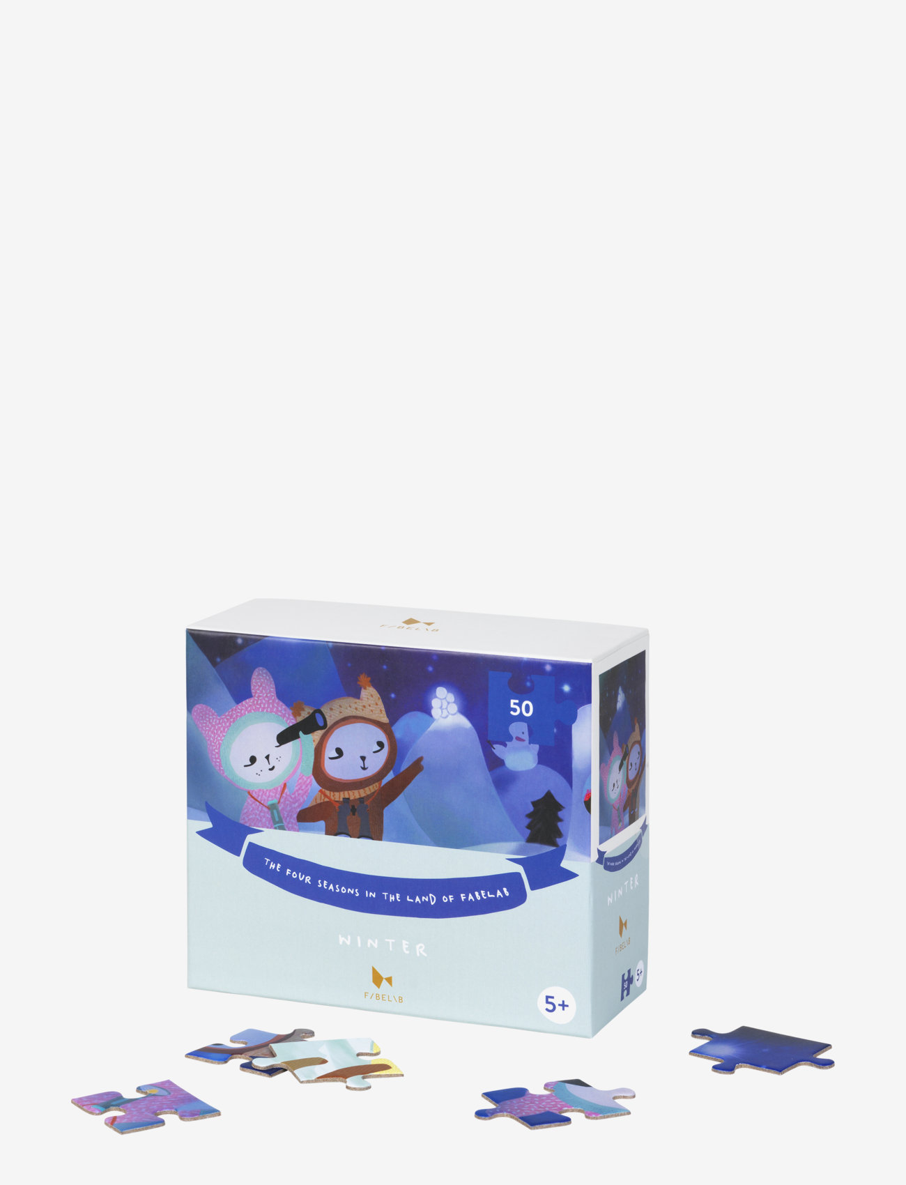 Fabelab Puzzle 50 Pcs. Winter, 40X20 cm, Puzzles, Mehrfarbig/gemustert - Classic Kinder