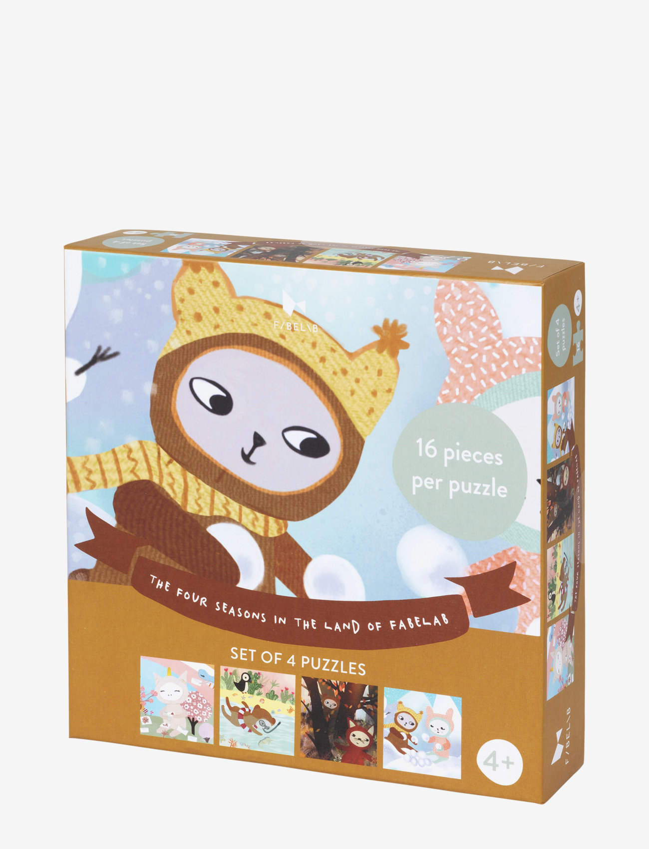Fabelab Puzzle 4 Seasons - Set of 4 puzzles - 16 pcs./each - Legetøj - PRINT / multi
