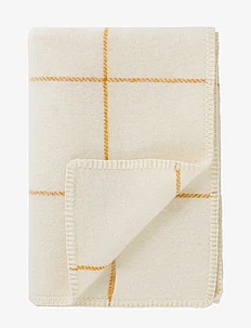 Wool Baby Blanket - Grid - Natural/Ochre, Fabelab