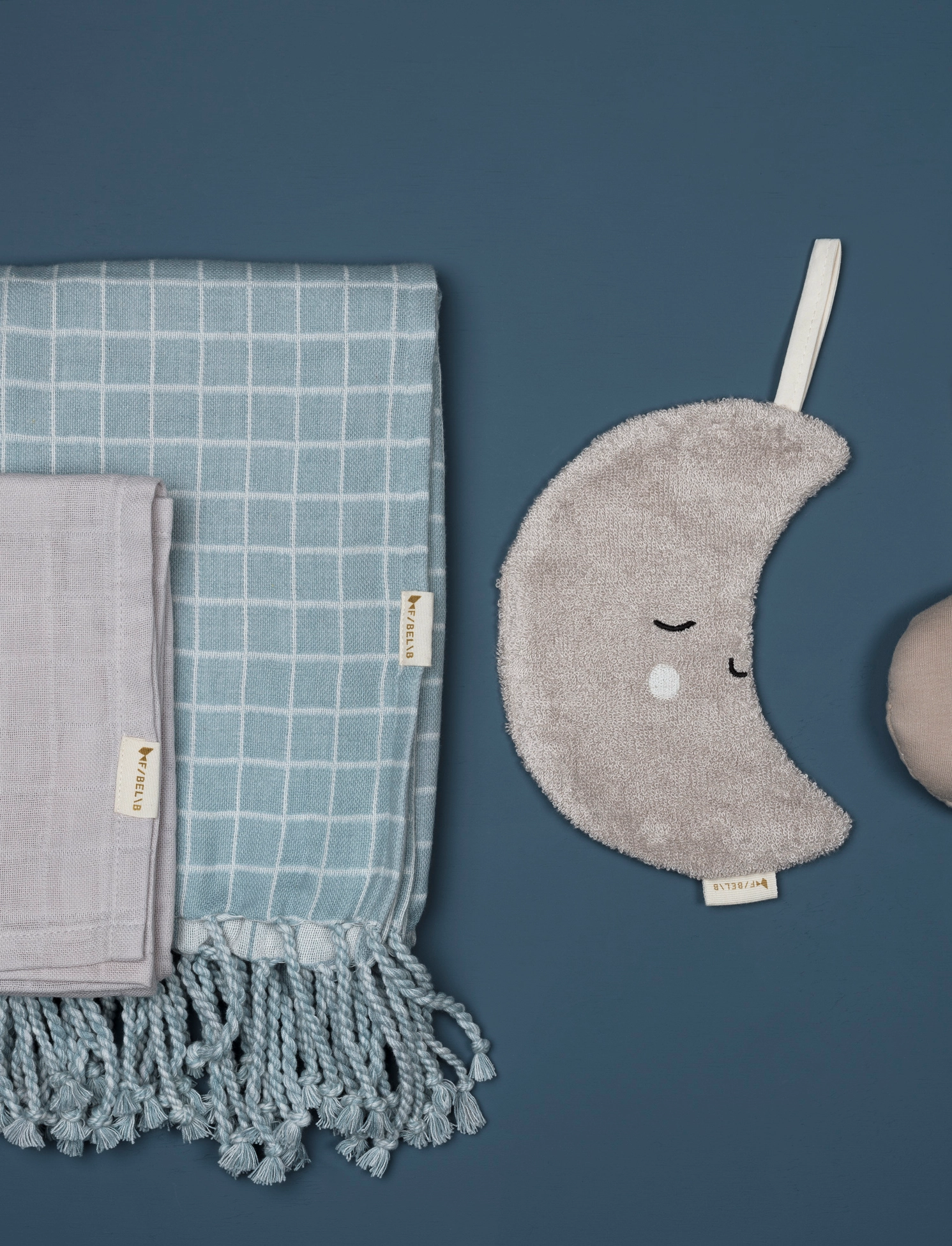 Fabelab - Baby Blanket - Grid - Cottage Blue - cottage blue, na - 1