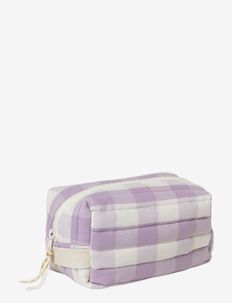 Quilted Toiletry bag - Lilac Checks, Fabelab