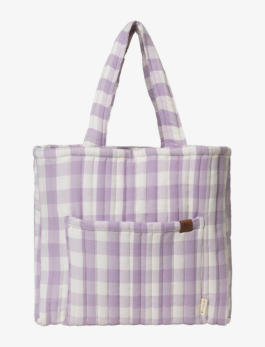 Fabelab - Quilted Tote Bag - Lilac Checks - tote bags - y/d pattern - li - 0