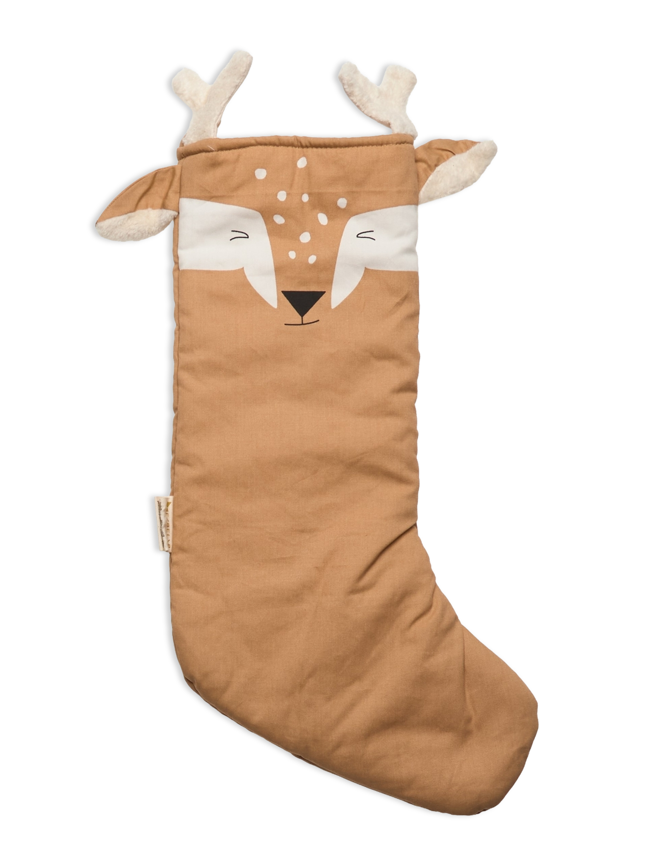 Fabelab Christmas Stocking Deer Caramel, Juletilbehør, Beige, Str: 52CM