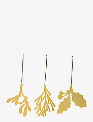 Fabelab - Christmas Ornaments Yule Greens - 3 pack - Golden Metal - mažiausios kainos - gold - 0