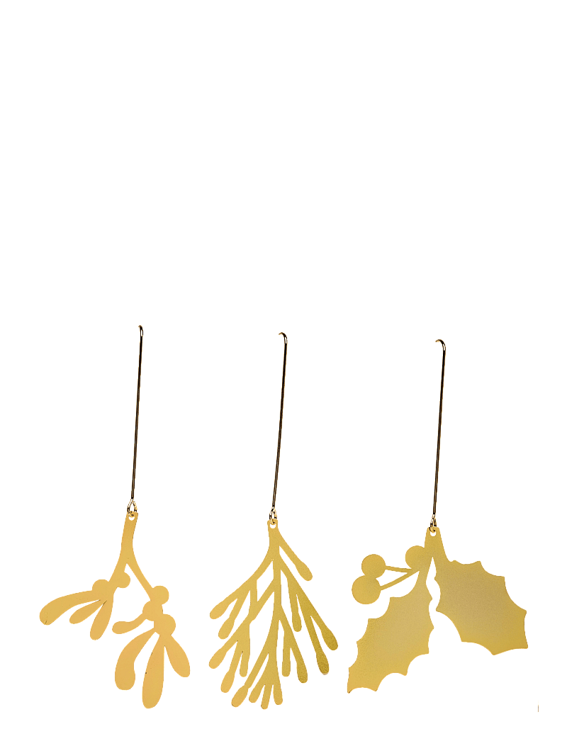 Fabelab - Christmas Ornaments Yule Greens - 3 pack - Golden Metal - dekoratsioonid - gold - 1