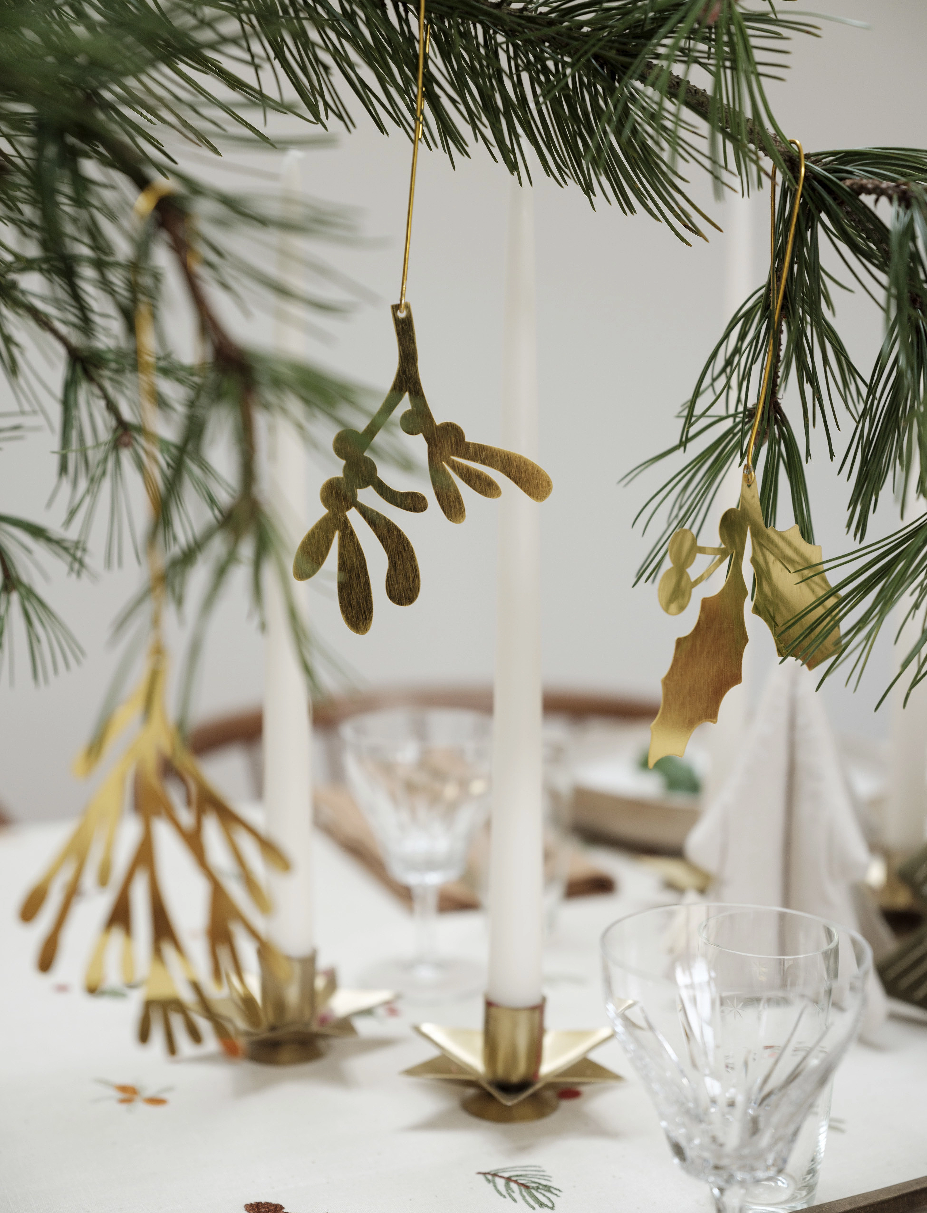 Fabelab Christmas Ornaments Yule Greens 3 Pack Golden Metal, SHAPE1, Decoration, Gold - Baubles & Tree Accessories, Kinder