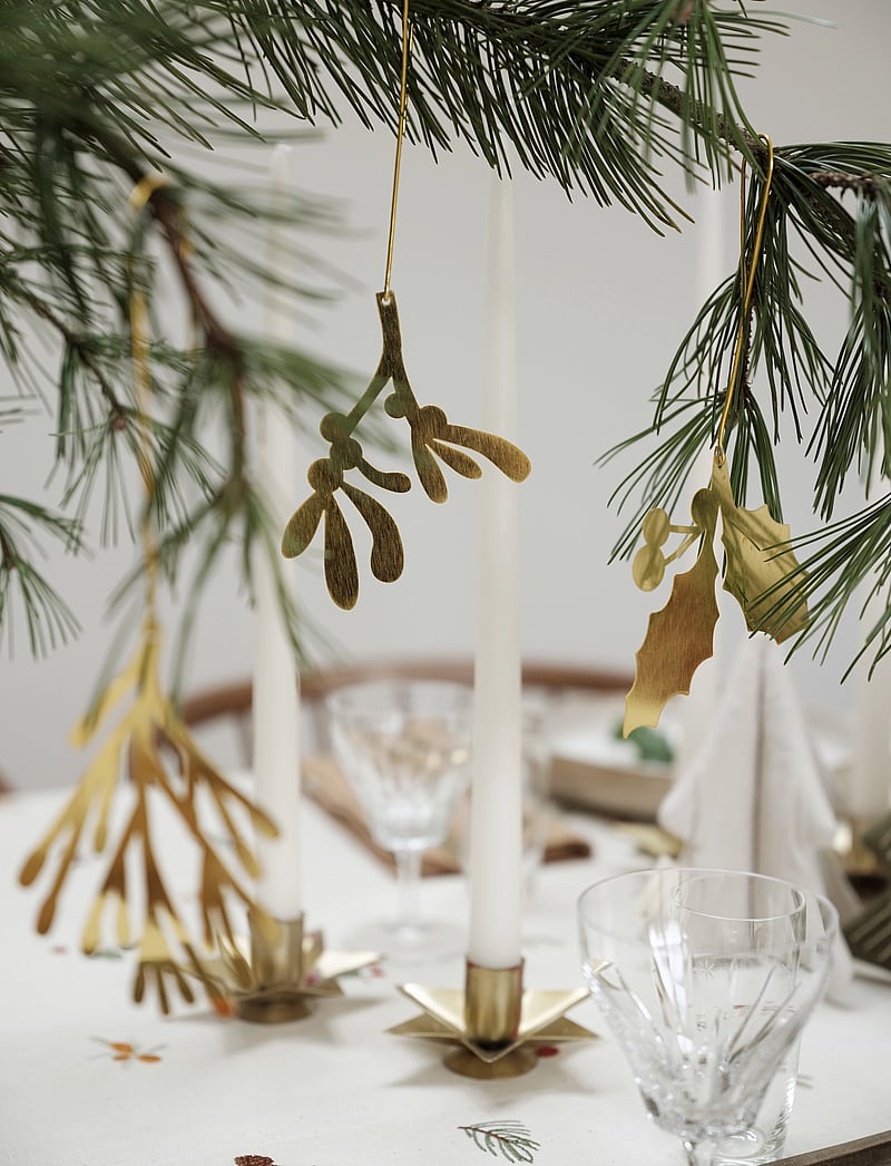Fabelab - Christmas Ornaments Yule Greens - 3 pack - Golden Metal - dekoratsioonid - gold - 0