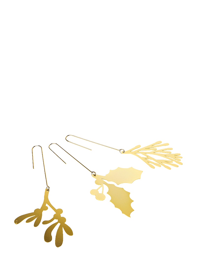 Fabelab - Christmas Ornaments Yule Greens - 3 pack - Golden Metal - dekoratsioonid - gold - 3