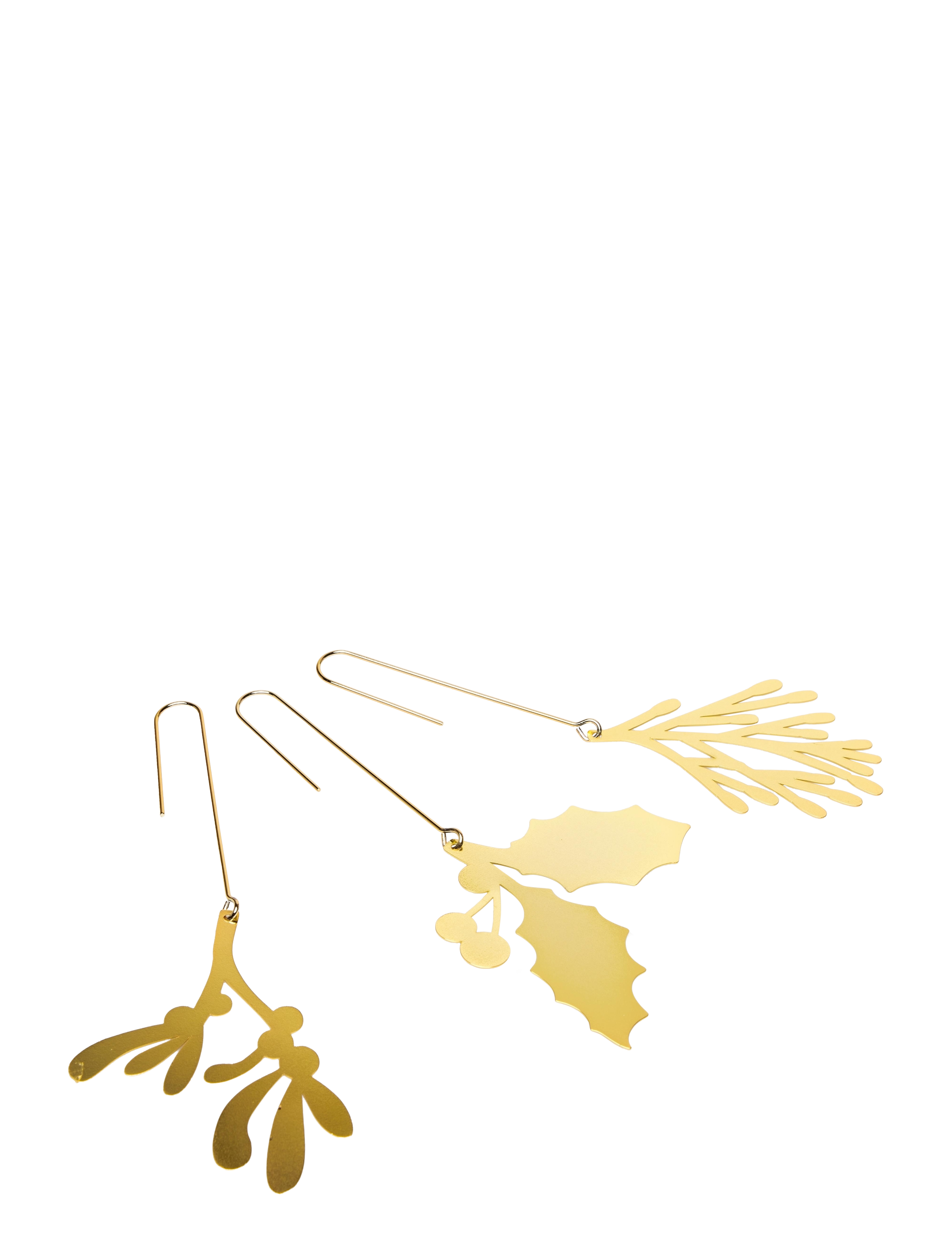 Fabelab - Christmas Ornaments Yule Greens - 3 pack - Golden Metal - decorations - gold - 3
