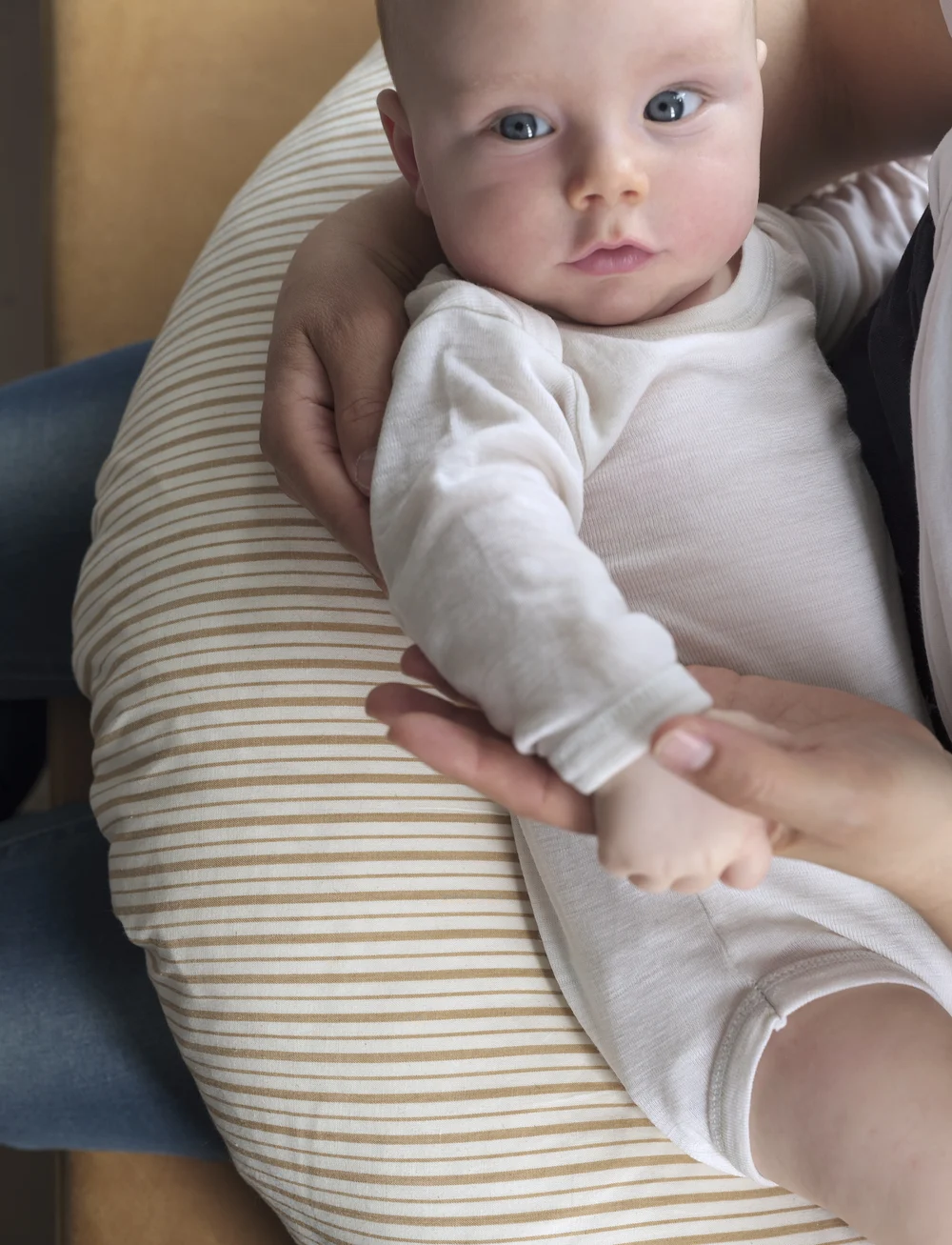 Fabelab - Nursing Pillow Cover - Caramel Stripes - nursing pillows - natural/caramel stripes - 0