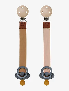 Pacifier Strap - Dusty Rose Mix - 2 pack, Fabelab