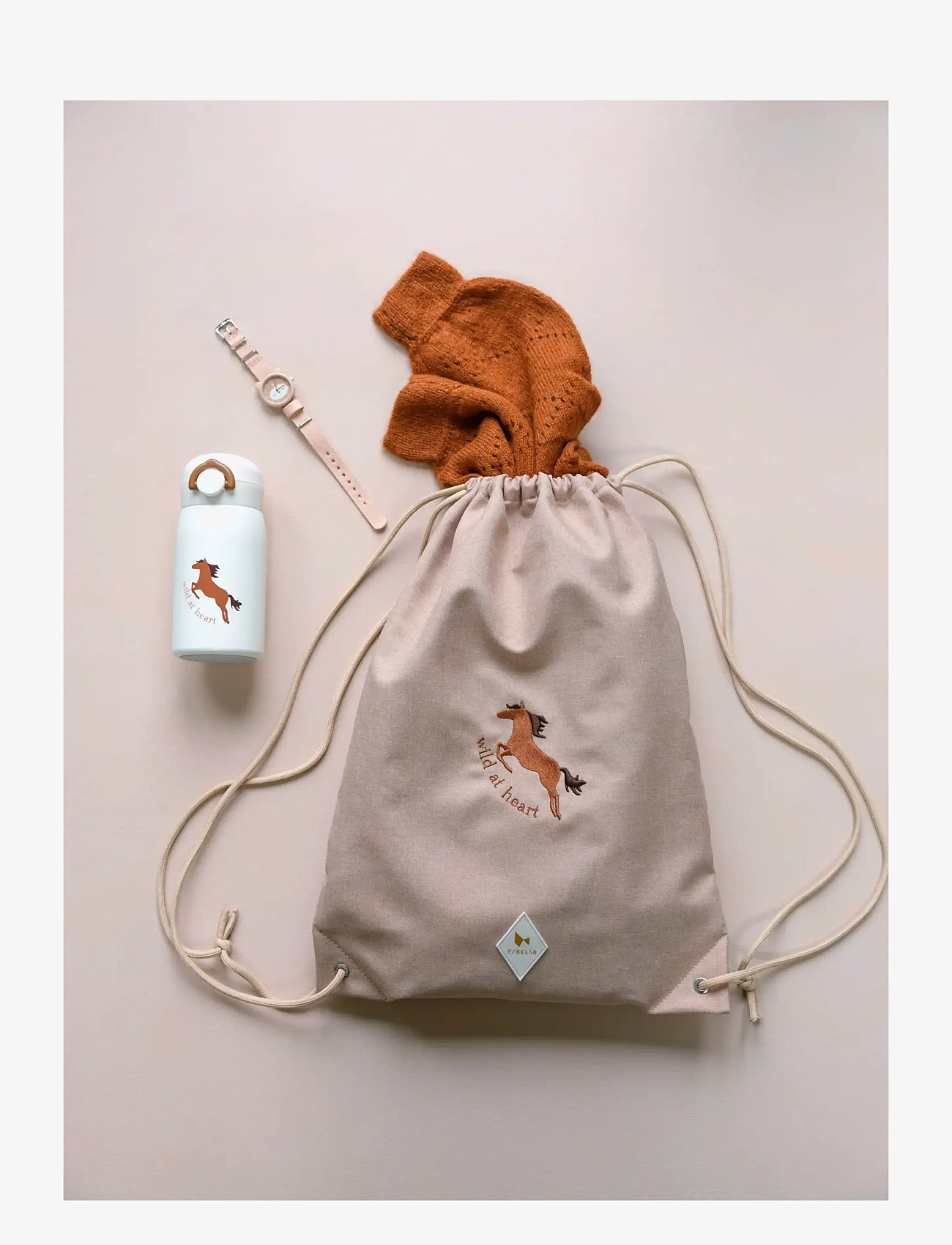 Fabelab - String Bag - Wild at Heart - lowest prices - caramel - 4