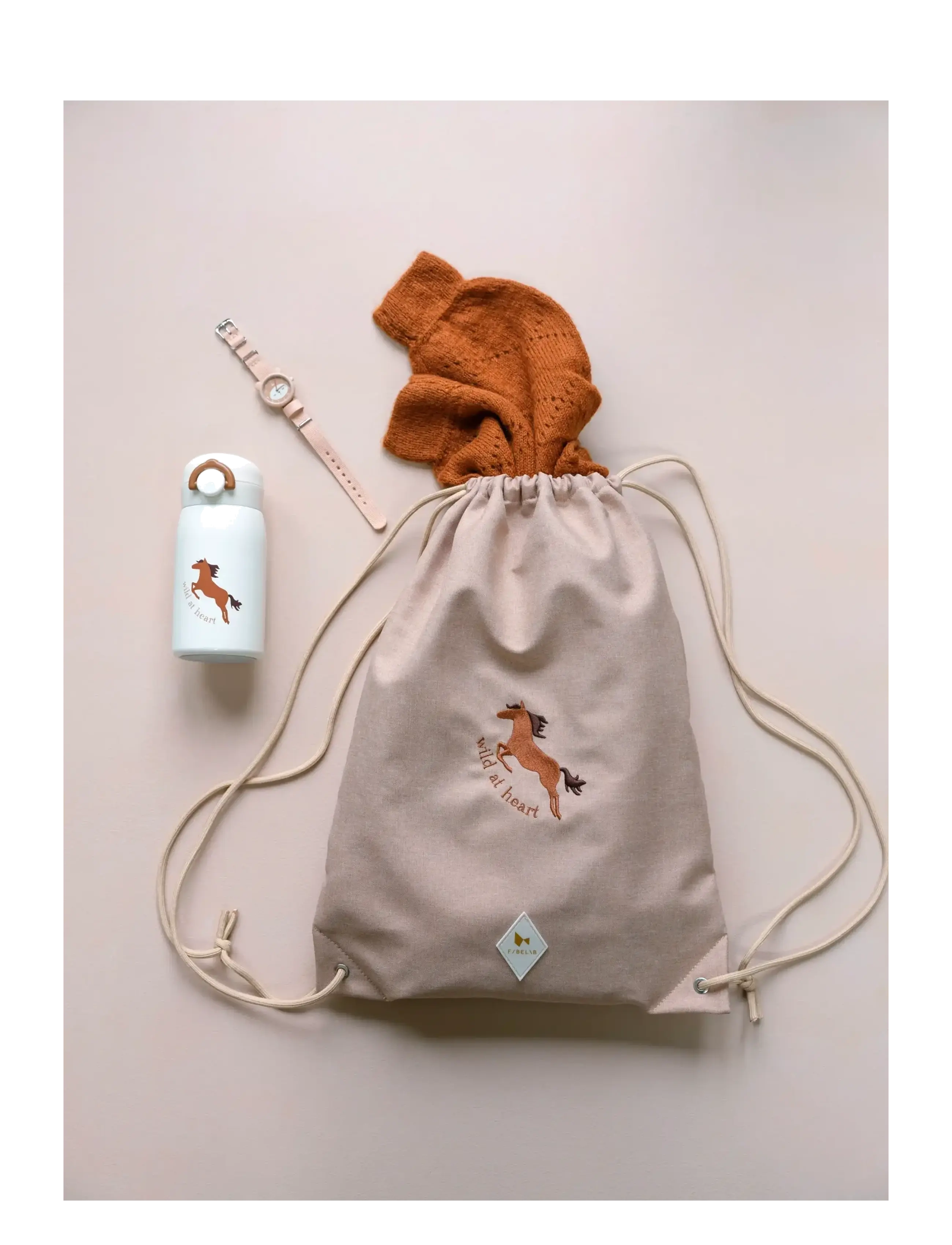 Fabelab - String Bag - Wild at Heart - sacs de sport - caramel - 4