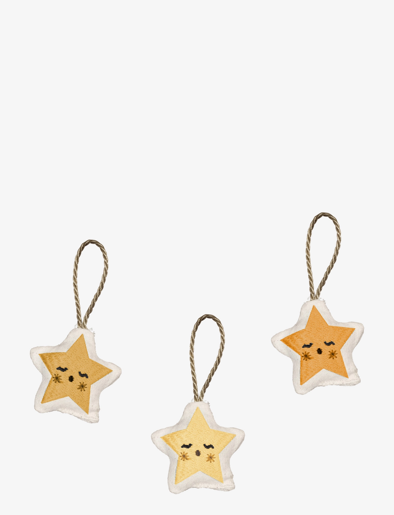 Fabelab Ornaments Embroidered Star 3 Pack, Decoration Tilbehør-details, Multi/mønstret, Str: ONE SIZE