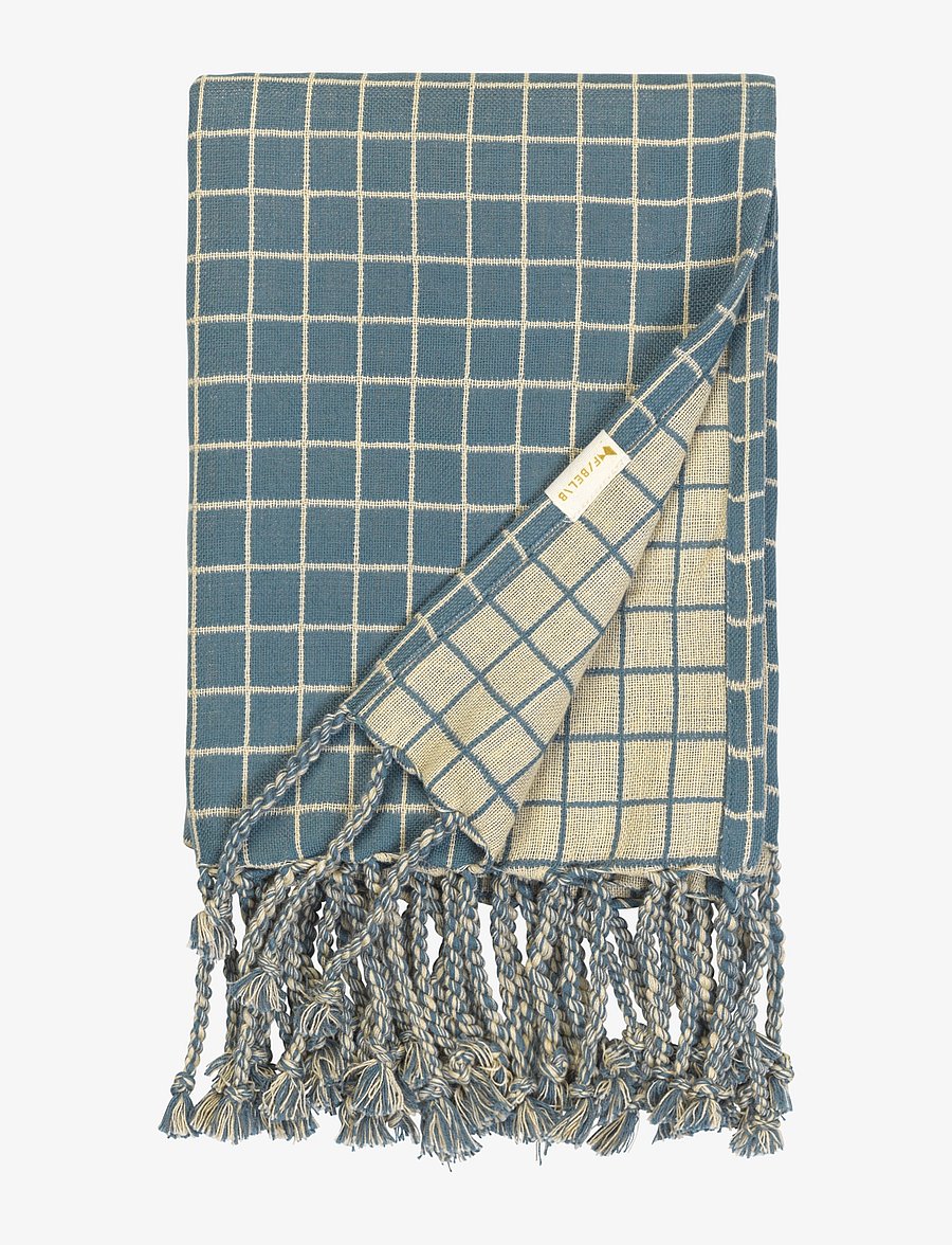 Fabelab - Blanket - Grid - kocyki dla niemowląt - blue spruce - 0