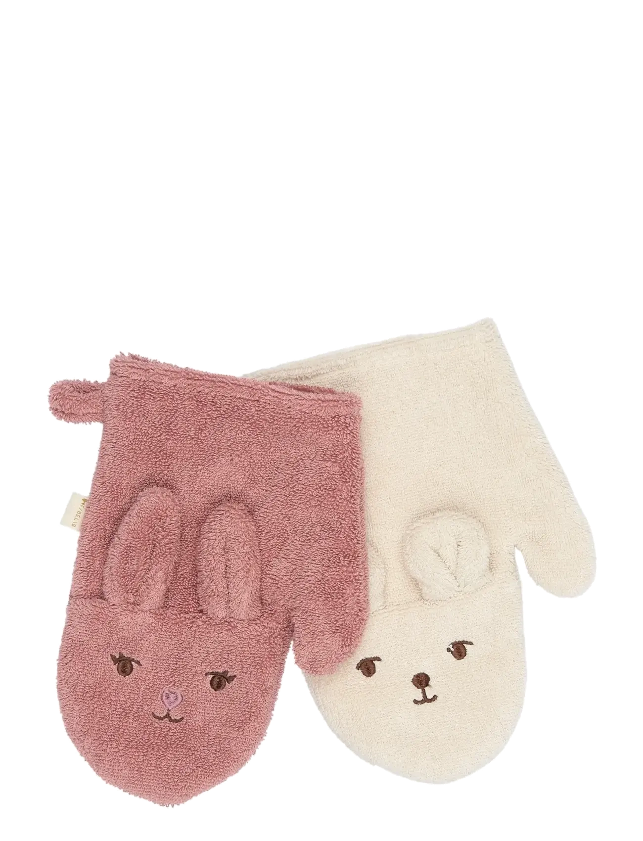 Fabelab - Bath Mitts - 2 pack - Bear and Bunn - waschlappen - ash rose - 1