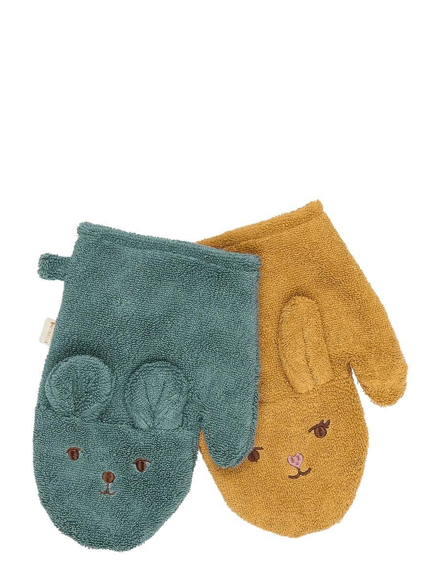 Fabelab - Bath Mitts - 2 pack - Bear and Bunn - myjki - wood thrush - 0