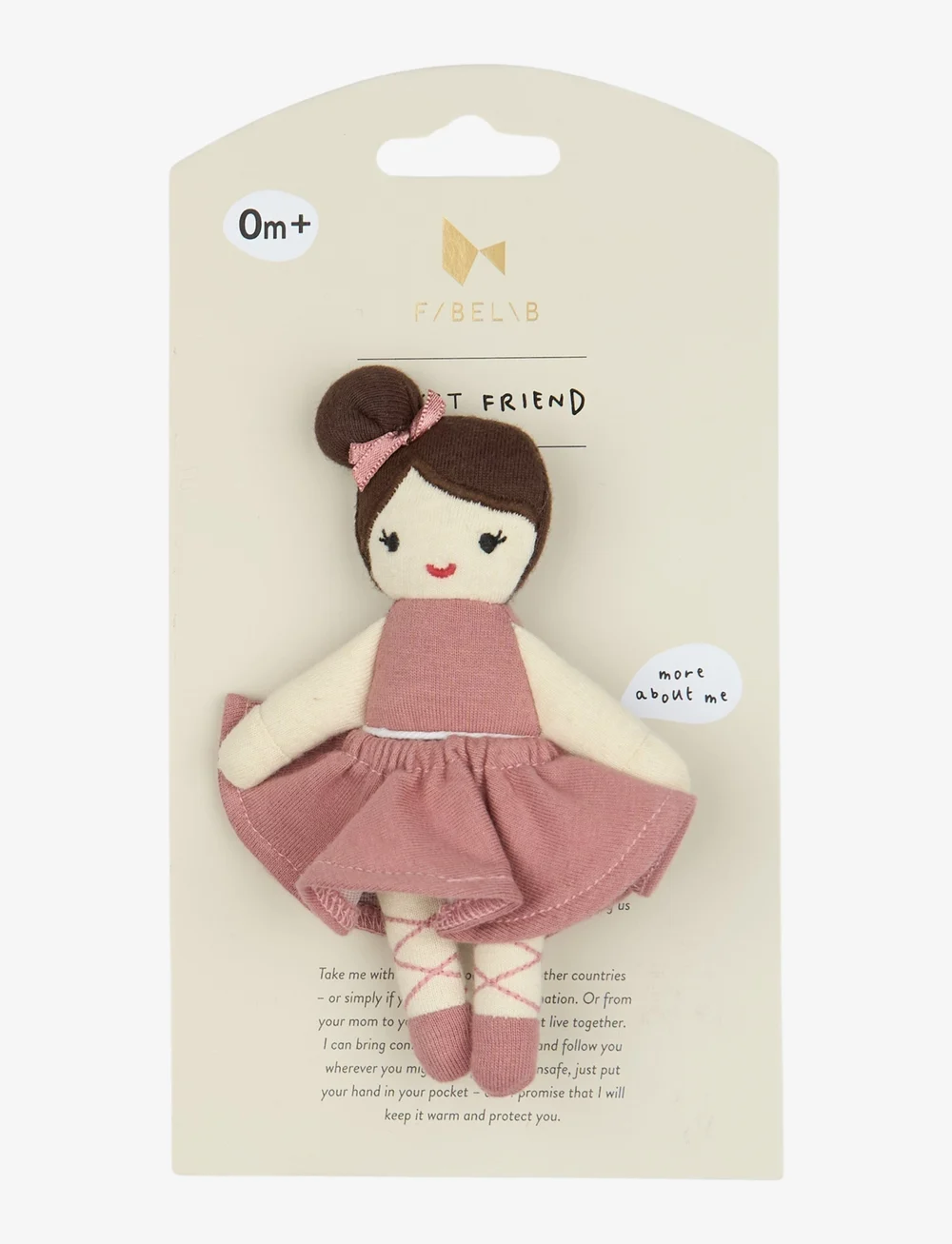 Fabelab - Pocket Friend - Ballerina - stuffed toys - ash rose - 3