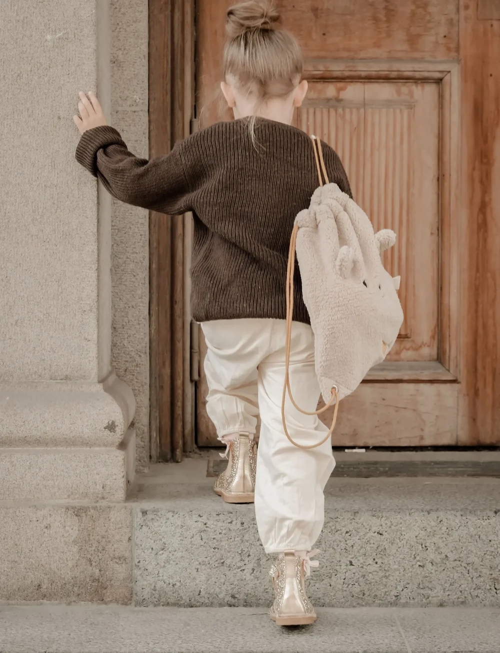 Fabelab - String Bag - Bear - ryggsäckar - oxford tan - 0