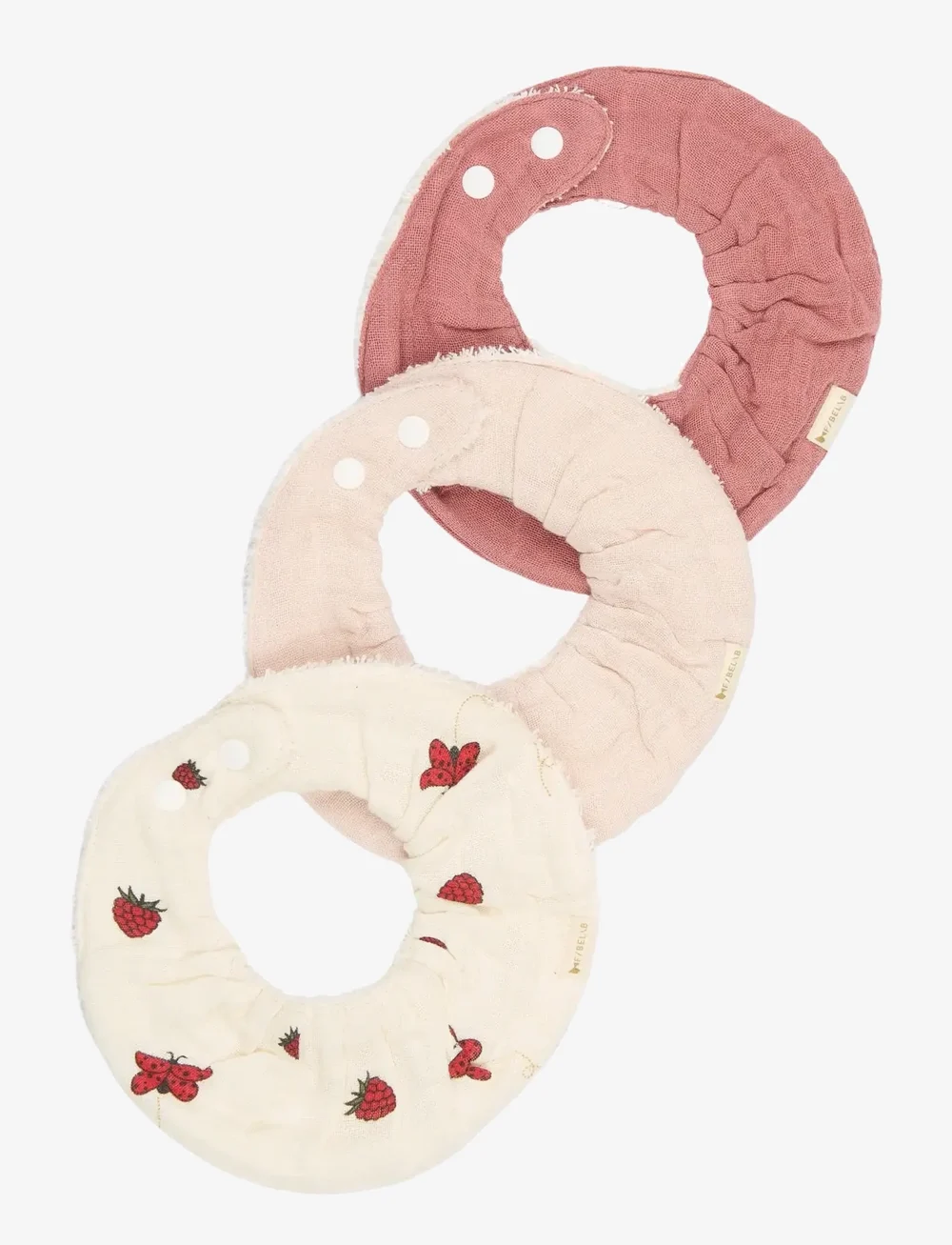 Fabelab - Ruffle Bib 3-pack - Into The Garden - hagesmække uden ærmer - ash rose - 1