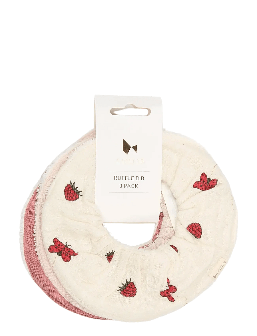 Fabelab - Ruffle Bib 3-pack - Into The Garden - hihattomat ruokalaput - ash rose - 2
