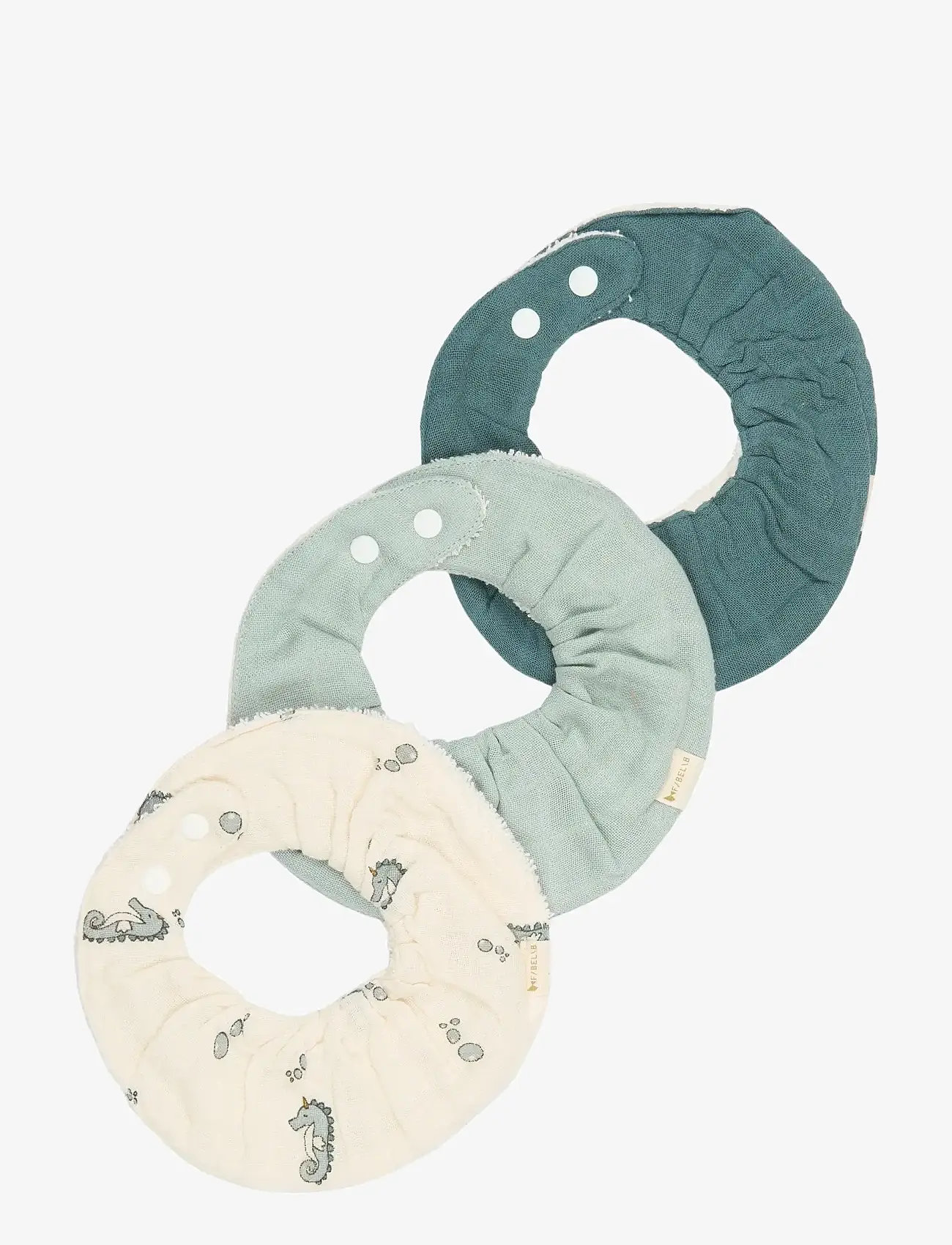 Fabelab - Ruffle Bib 3-pack - Under The Sea - bavoirs sans manches - goblin blue - 1