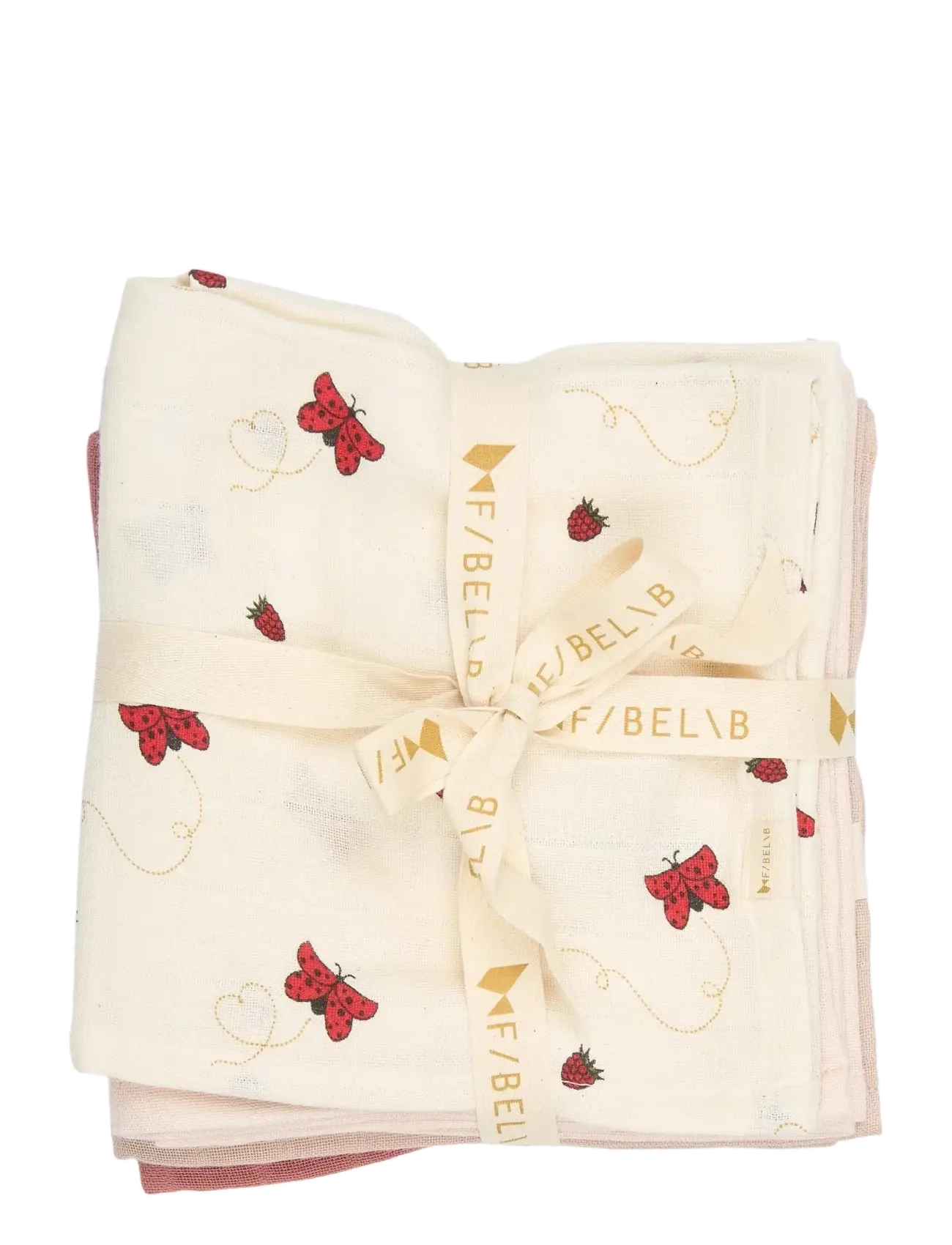Fabelab Muslin 4-pack - Into The Garden - 4 for 3 - PEACH WHIP / cream