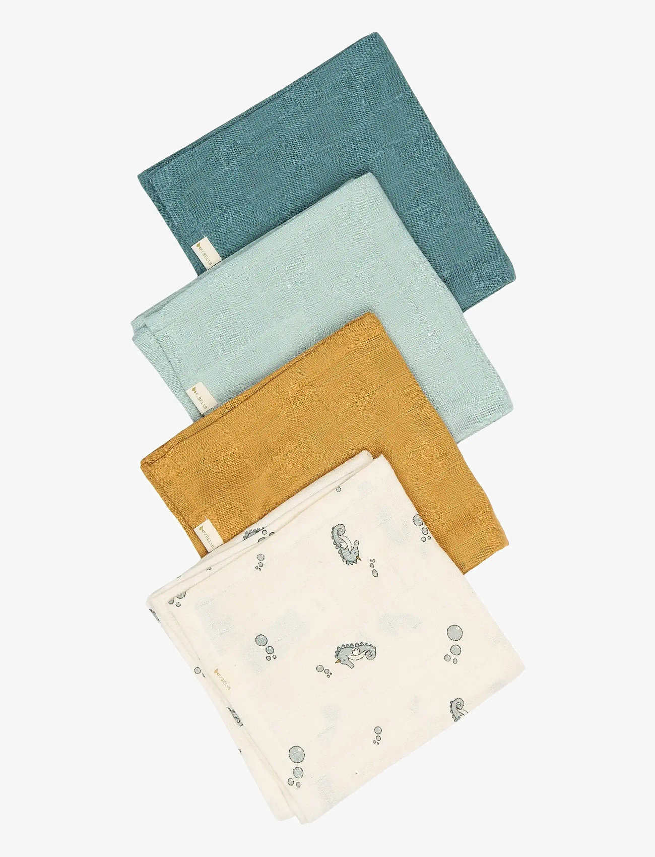 Fabelab - Muslin 4-pack - Under The Sea - muslindukar - goblin blue - 2