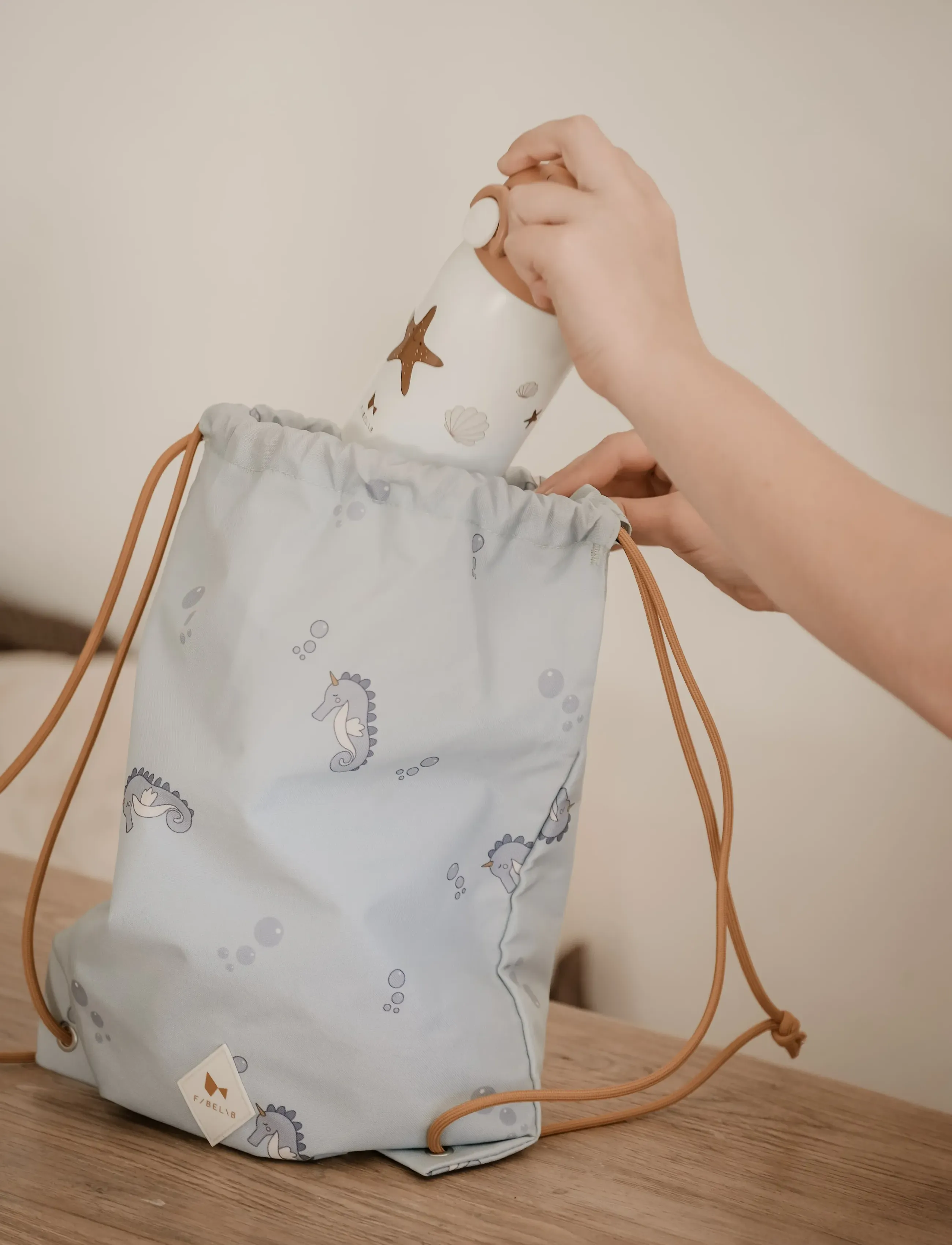 Fabelab - String Bag - Under The Sea - Íþróttatöskur - misty blue - 0