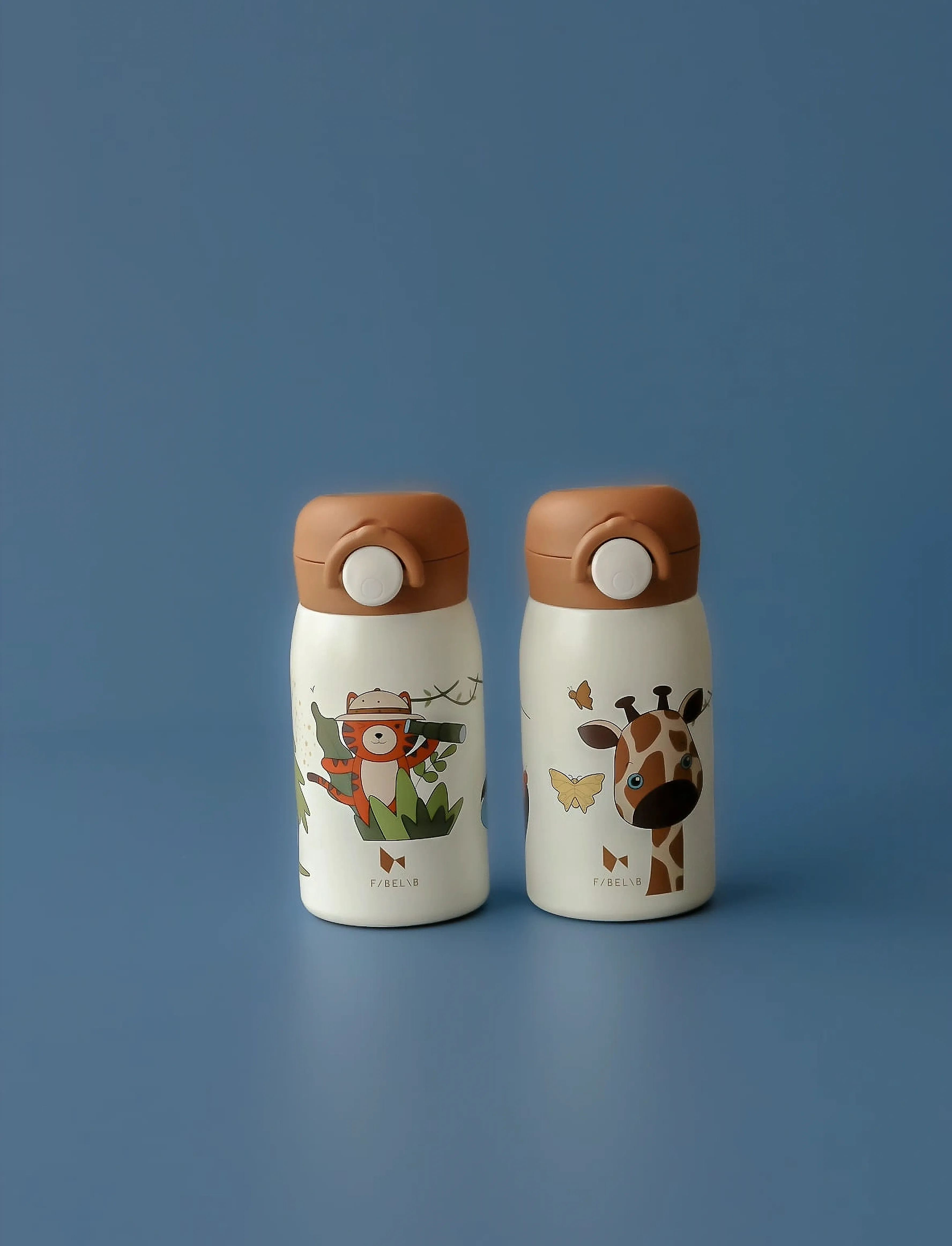 Fabelab Water Bottle Small Tiger, 320 ml, Home, Weiß - Meal Time, Kinder