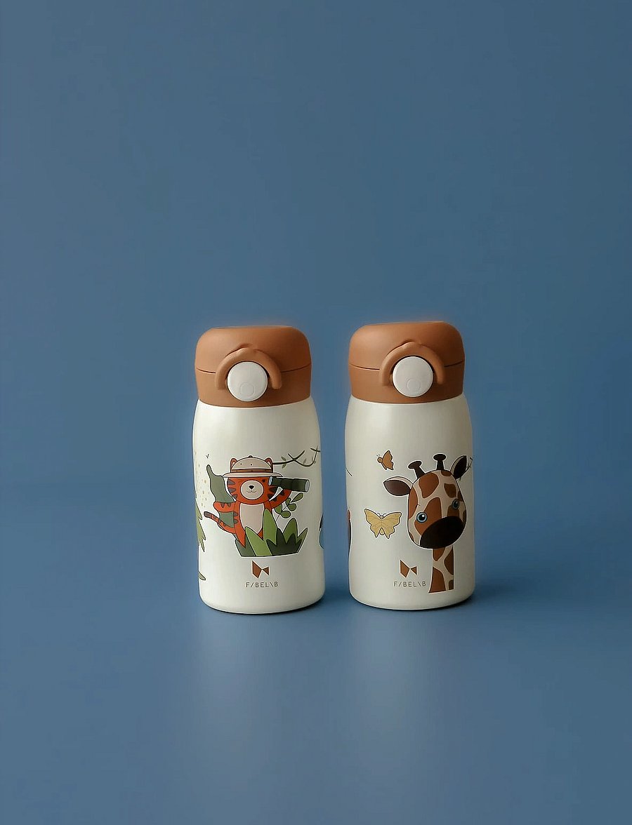 Fabelab - Water Bottle - Small - Tiger - vattenflaskor - whisper white - 0