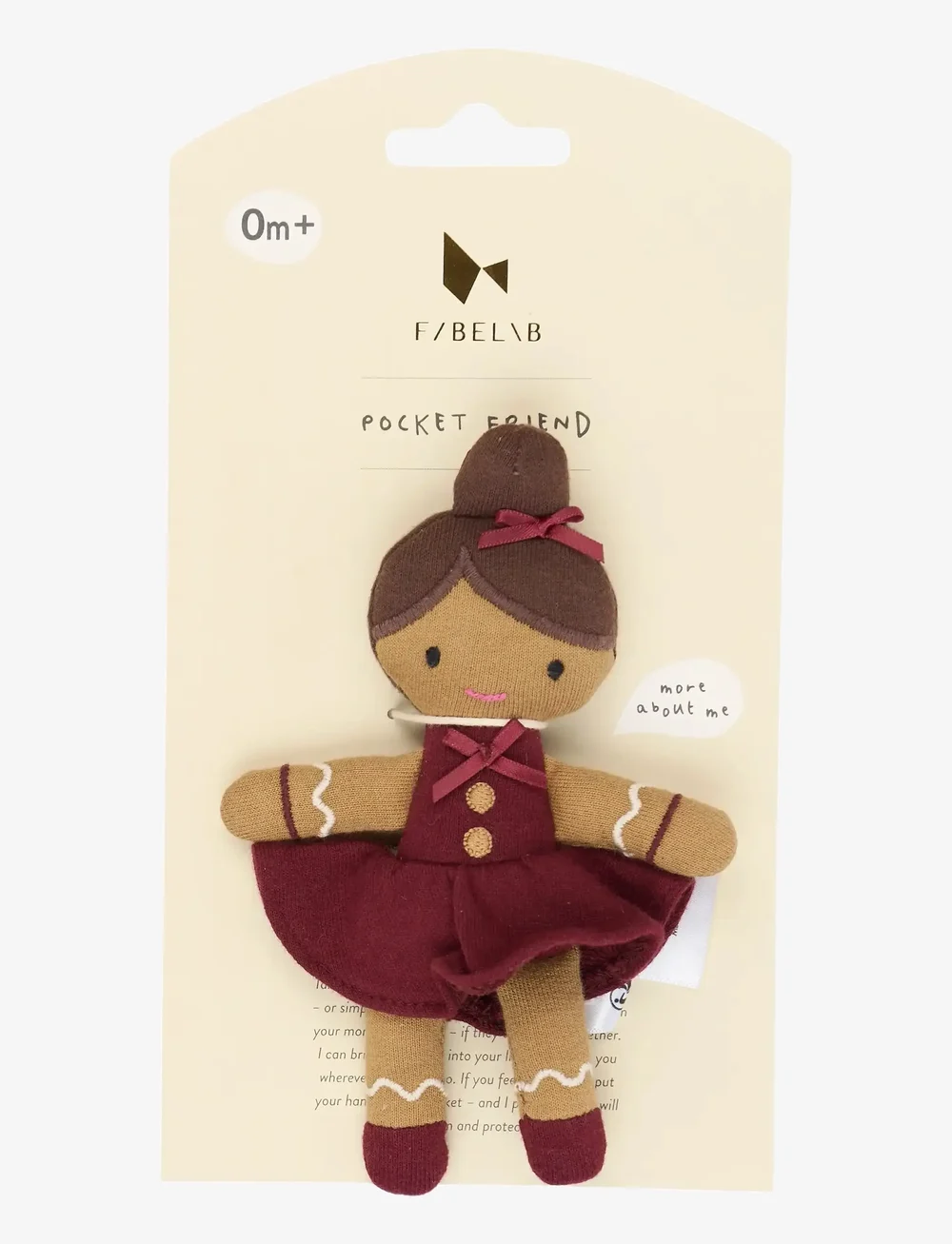 Fabelab - Pocket Friend - Gingerbread Girl - stuffed toys - cabernet - 3