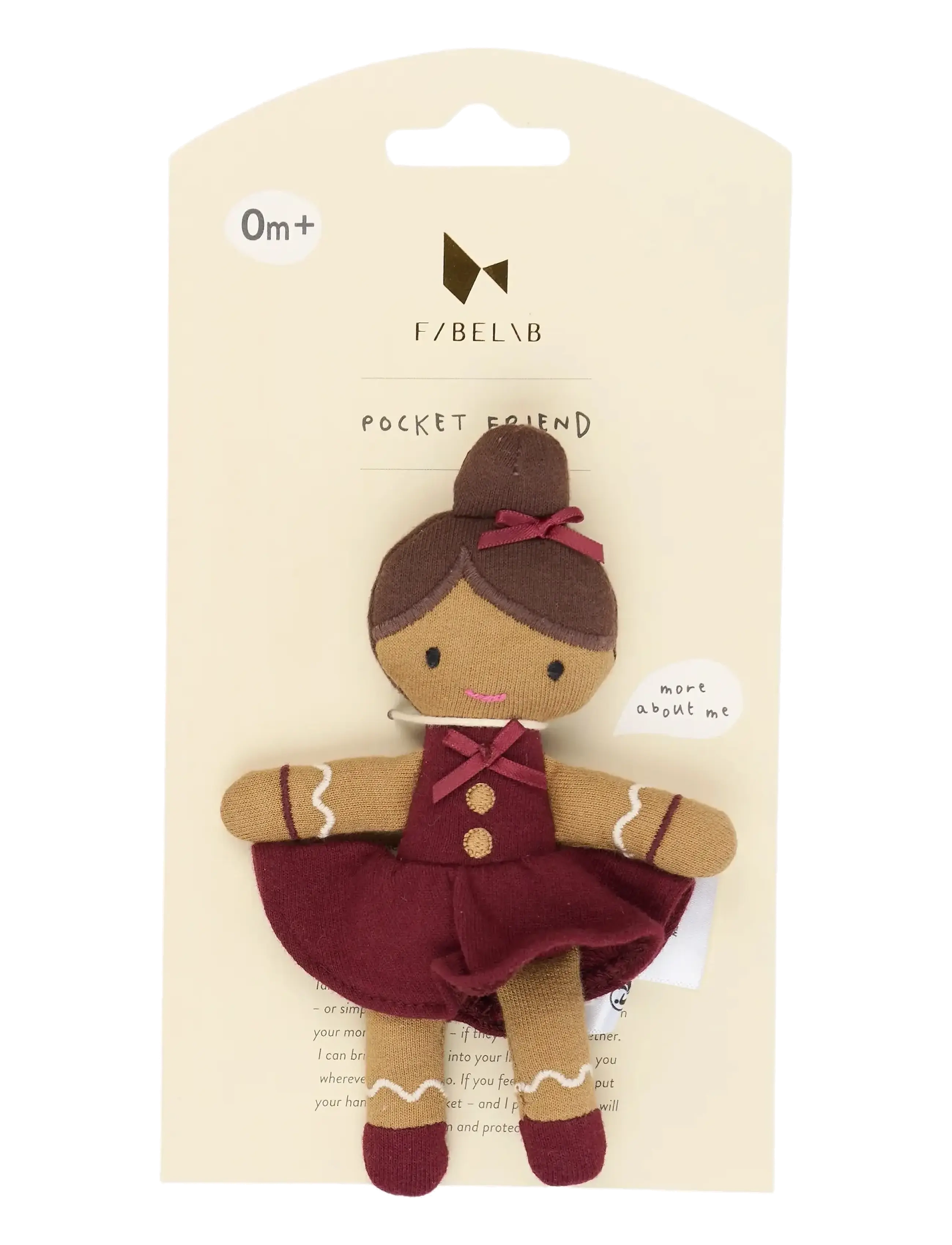 Fabelab - Pocket Friend - Gingerbread Girl - cabernet - 3