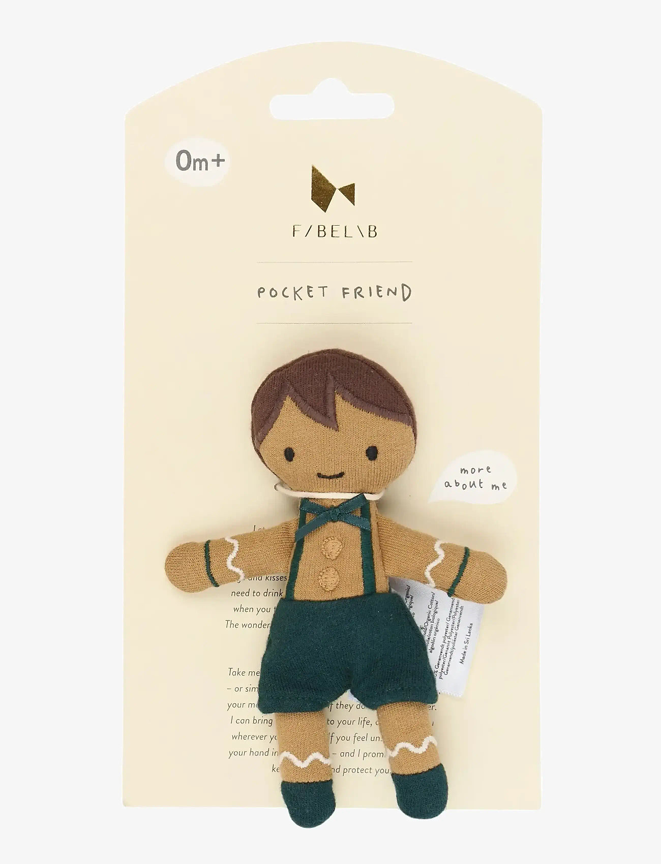 Fabelab - Pocket Friend - Gingerbread Boy - plüschspielzeug - ponderose pine - 4