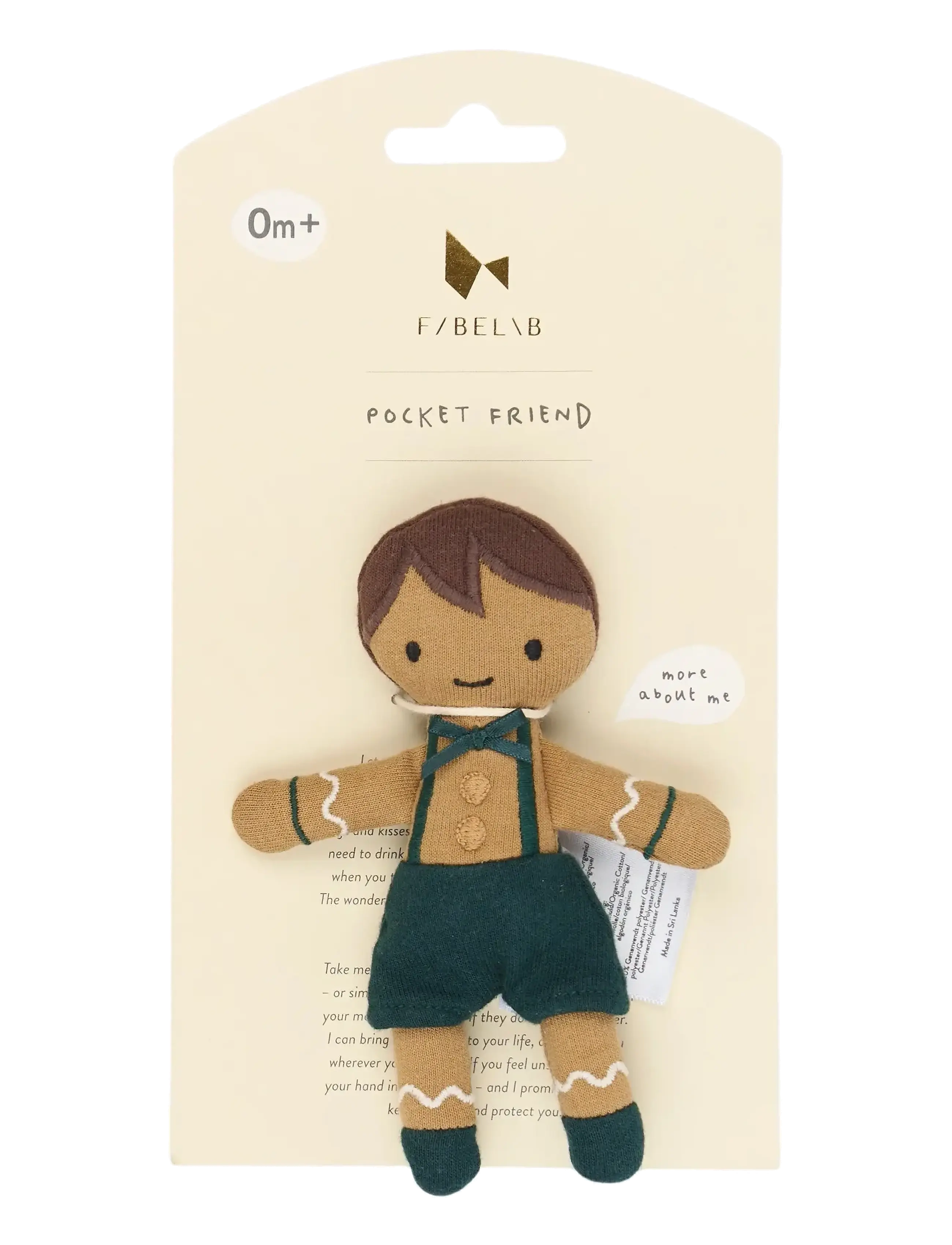 Fabelab - Pocket Friend - Gingerbread Boy - ponderose pine - 4