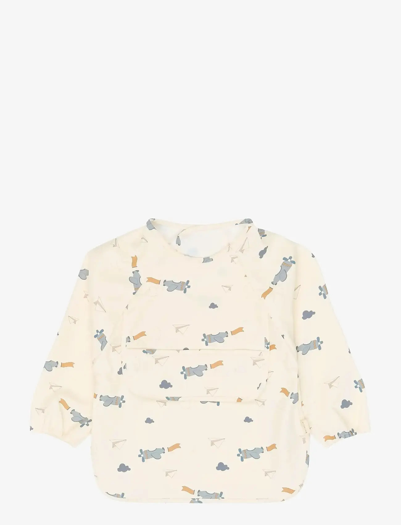 Fabelab - Sleeve Bib 2-pack - Little Flyers A - pikkade varrukatega pudipõll - slate - 2