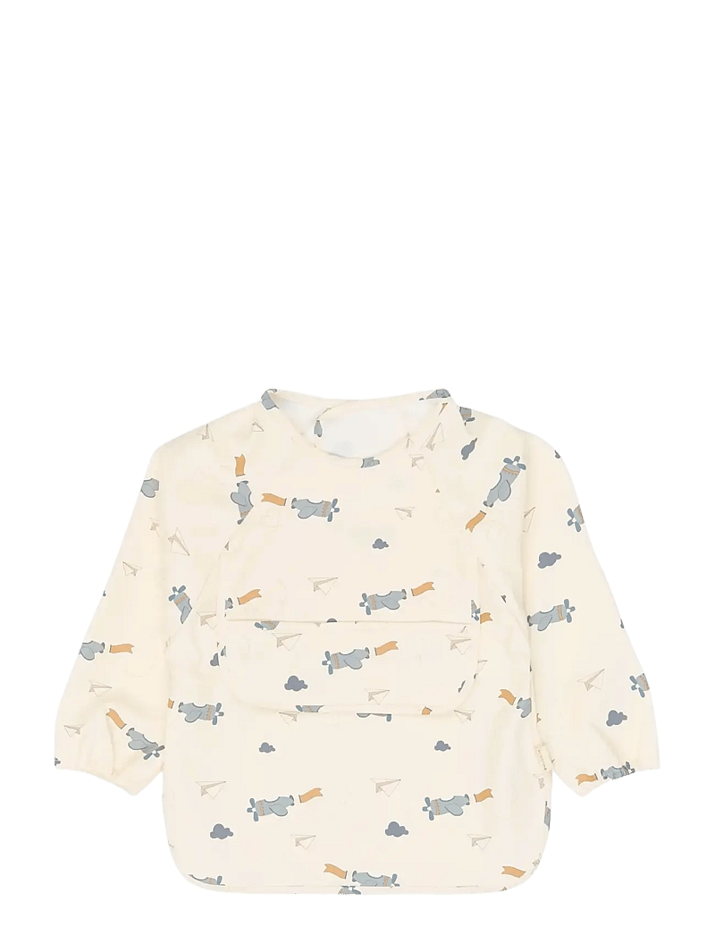 Fabelab - Sleeve Bib 2-pack - Little Flyers A - pikkade varrukatega pudipõll - slate - 2
