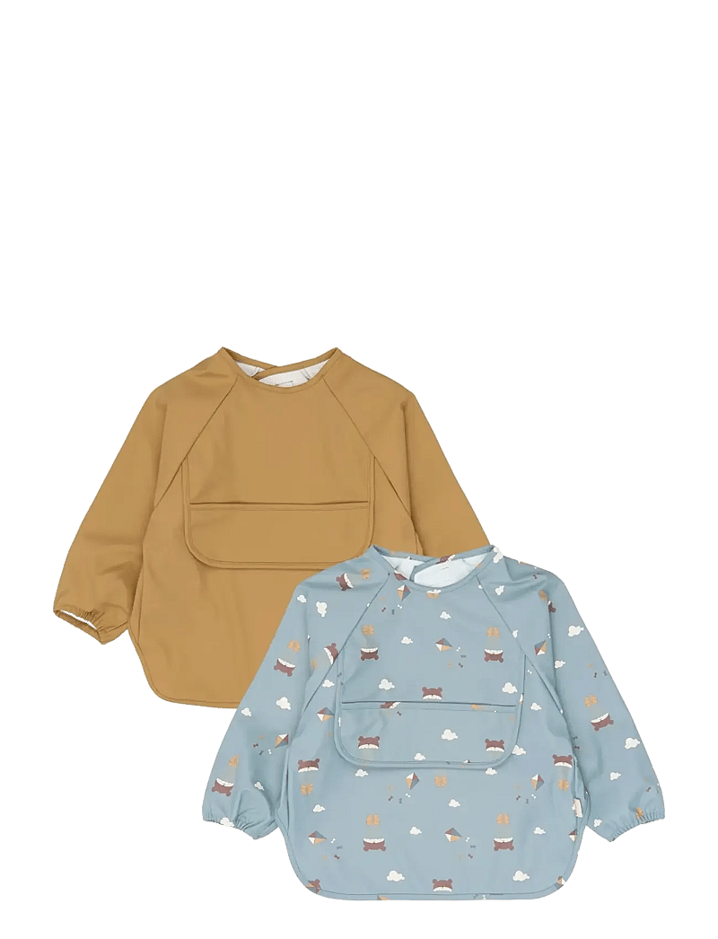 Fabelab - Sleeve Bib 2-pack - Little Flyers A - langarmlätzchen - wood thrush - 0