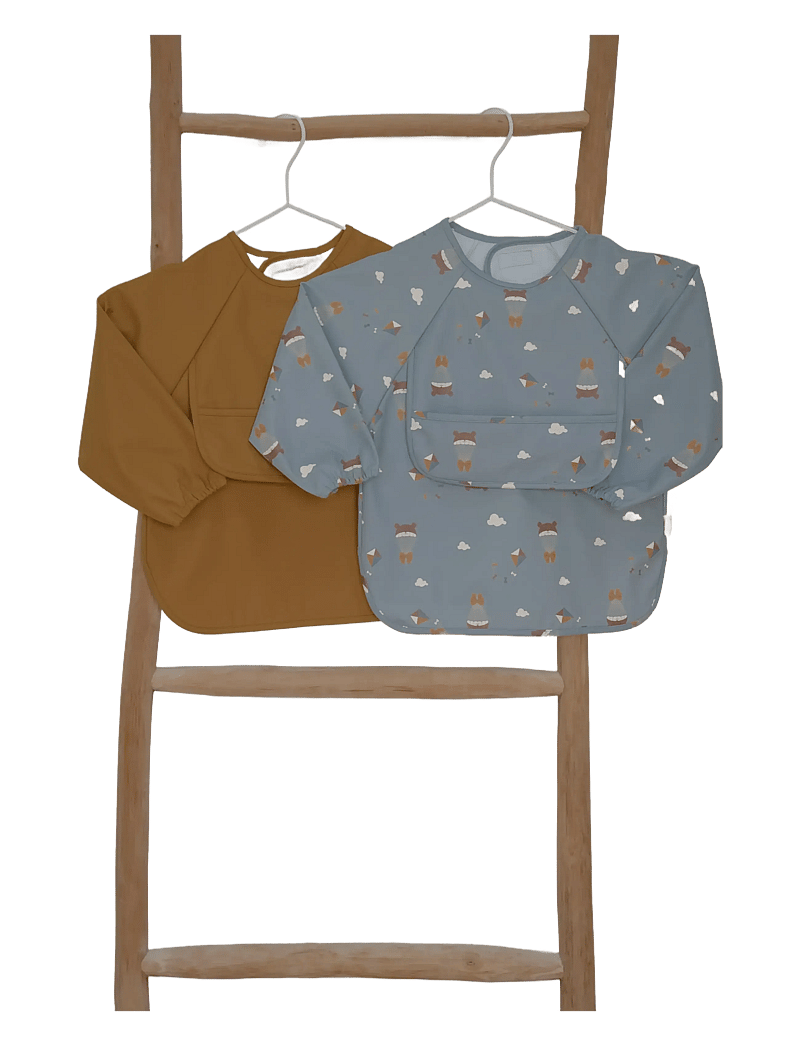 Fabelab - Sleeve Bib 2-pack - Little Flyers A - langarmlätzchen - wood thrush - 5