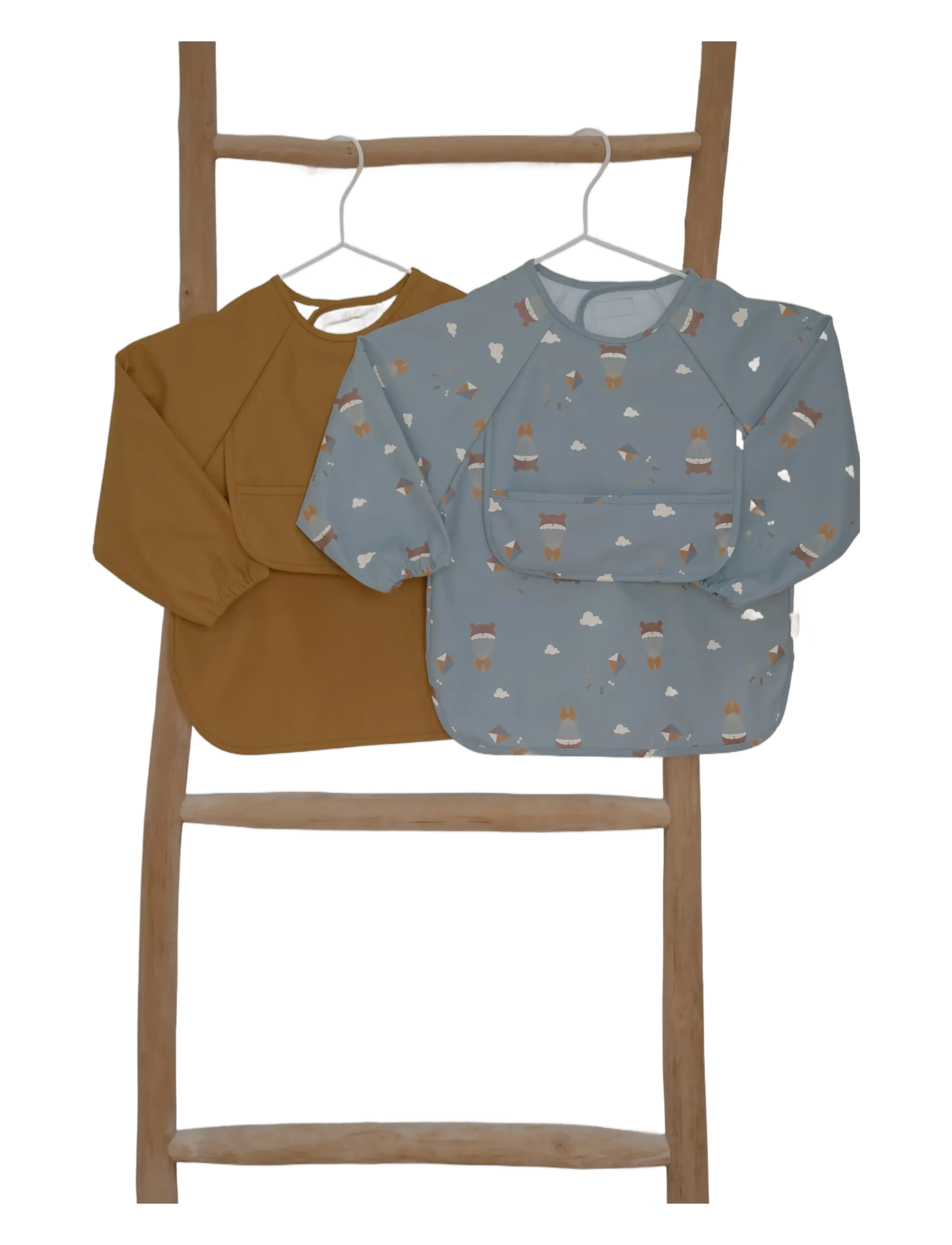 Fabelab - Sleeve Bib 2-pack - Little Flyers A - langarmlätzchen - wood thrush - 5