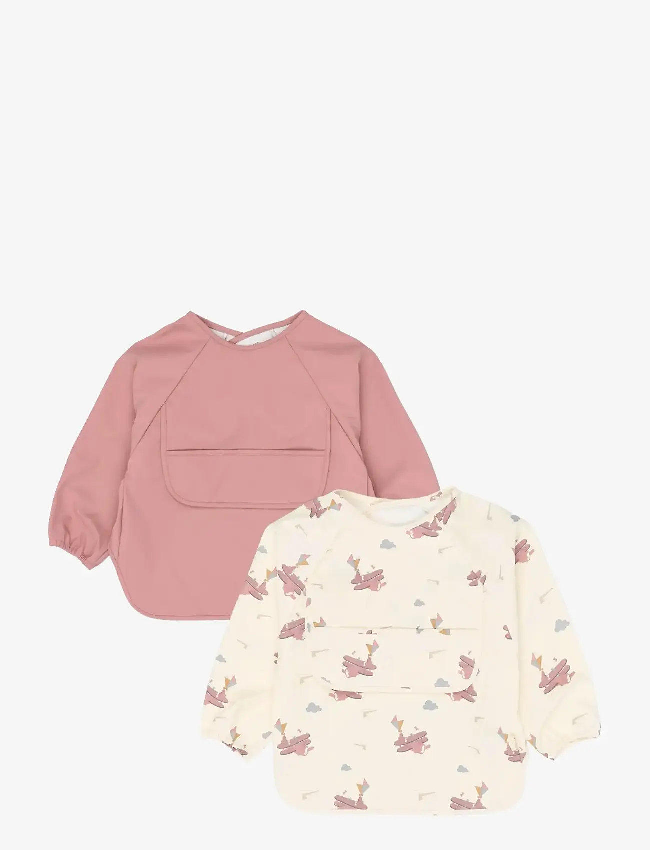 Fabelab - Sleeve Bib 2-pack - Little Flyers A - langarmlätzchen - ash rose - 0